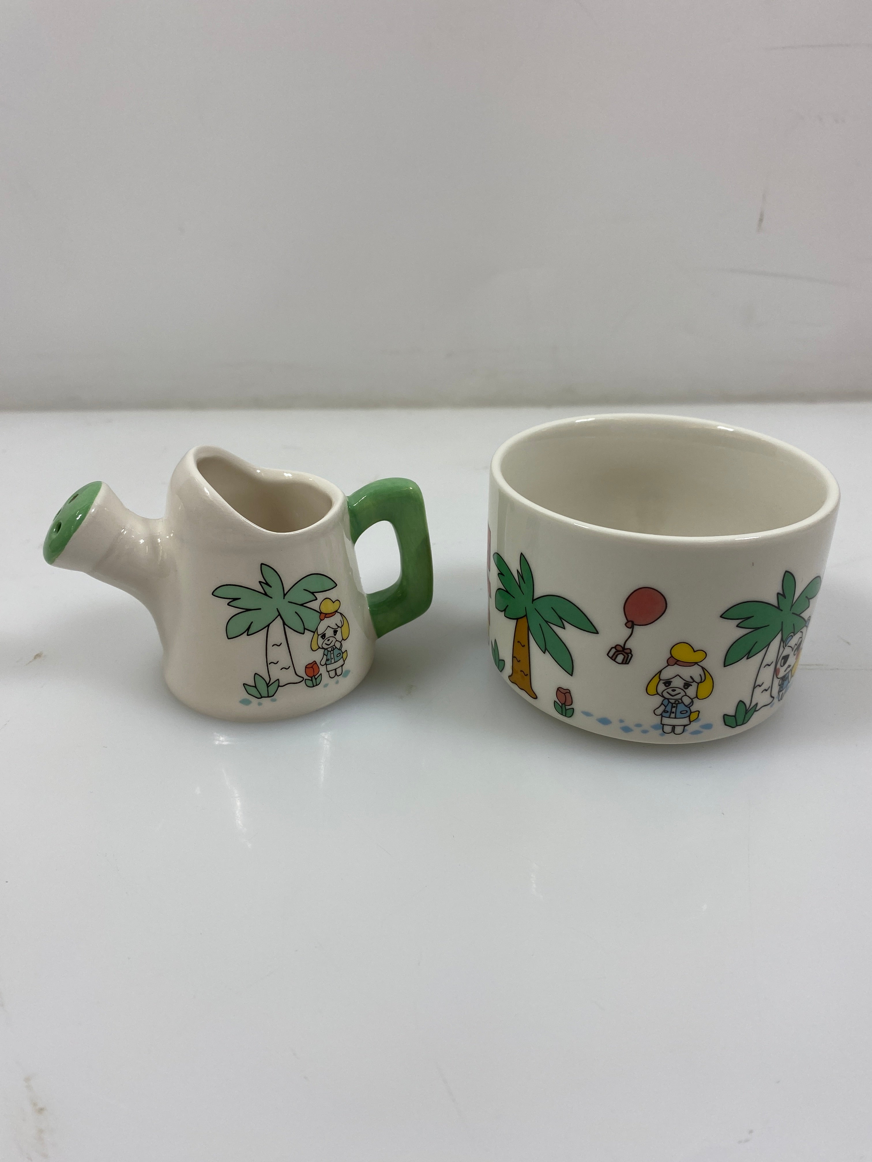 Animal Crossing Tiny Ceramic Garden Mini Planter & Watering Can