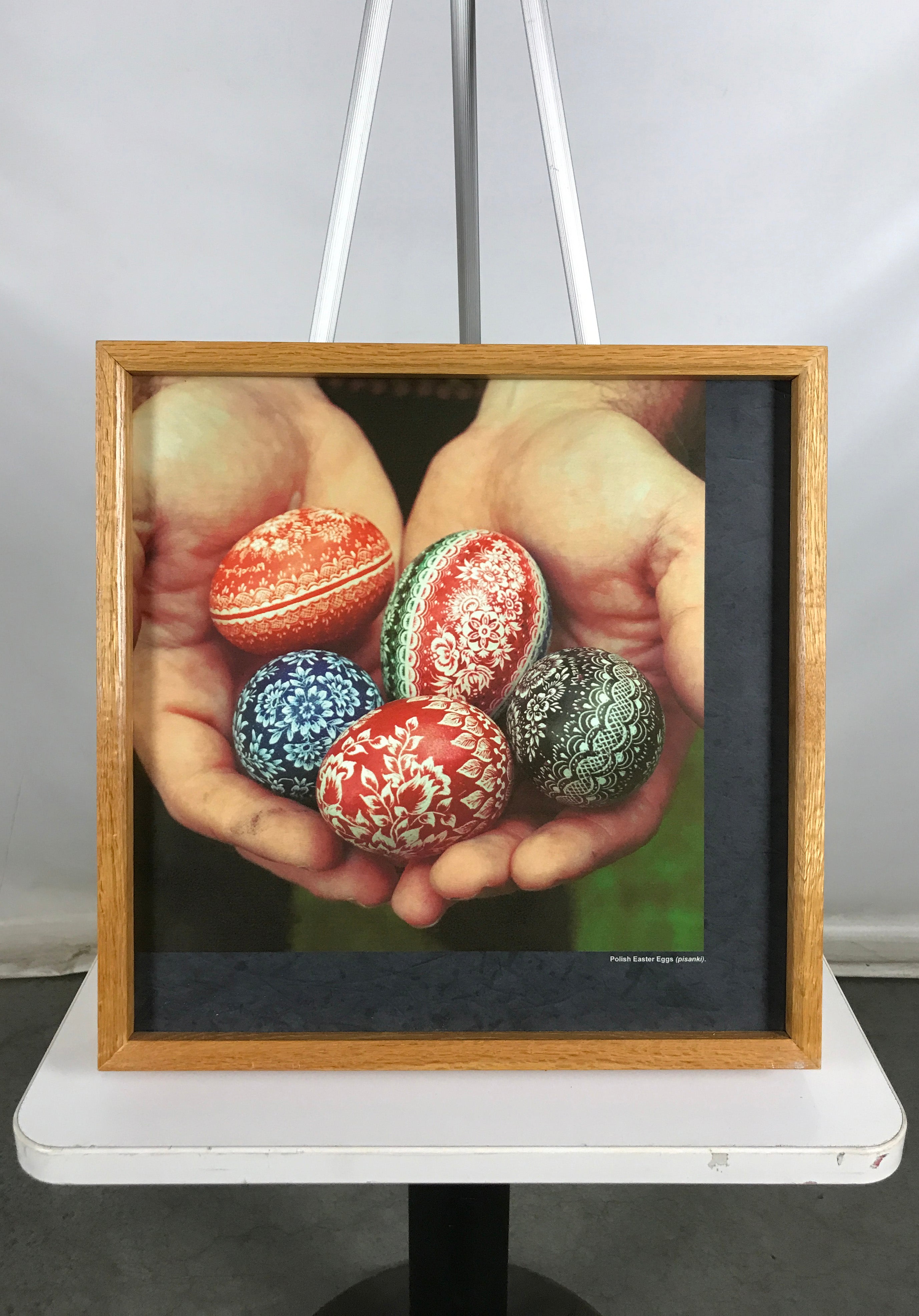 "Polish Easter Eggs (Pisanki)" Picture Wooden Block Frame
