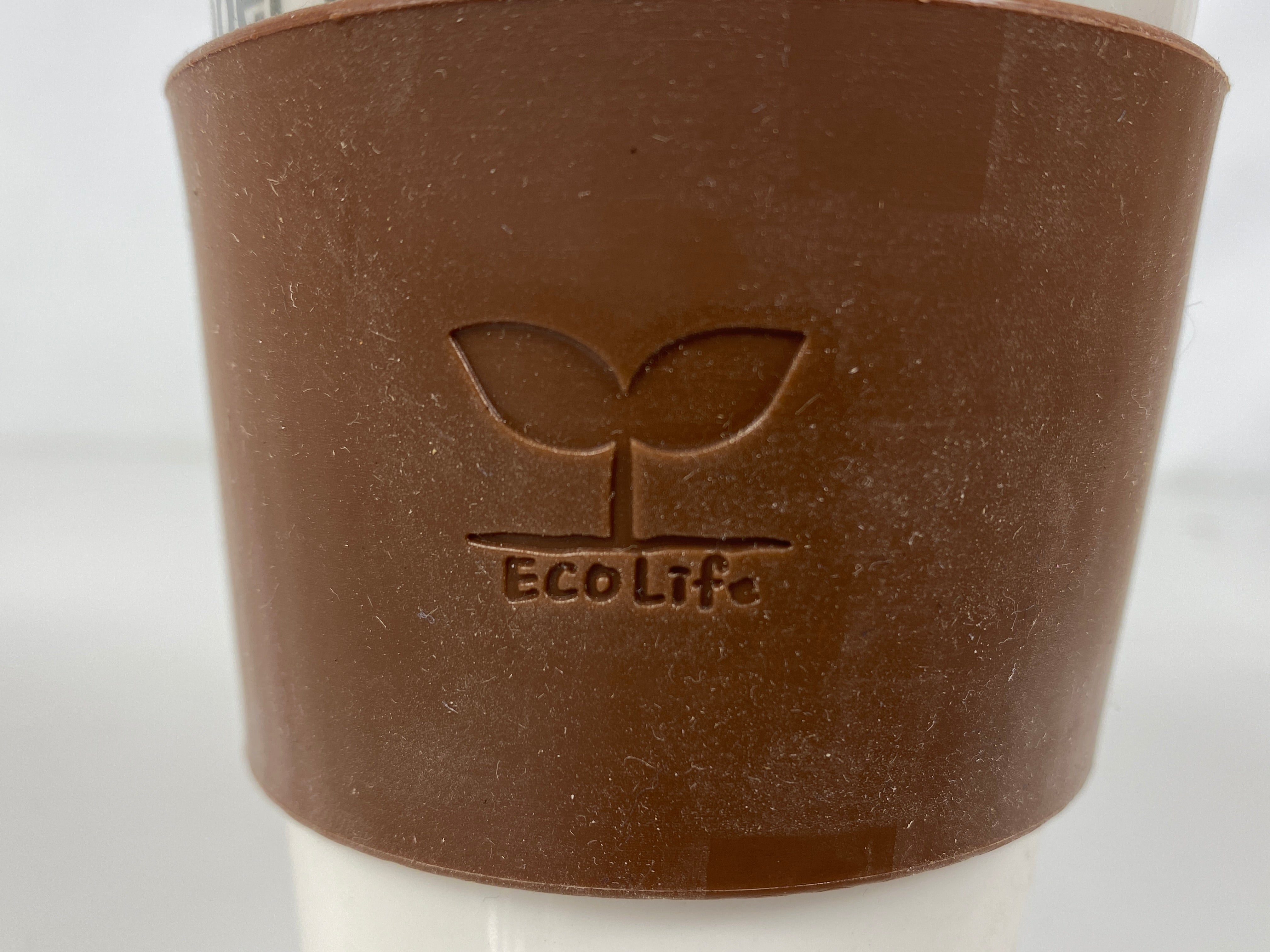 Lock & Lock Eco Friendly Ceramic Travel Mug w/ Brown Sleeve