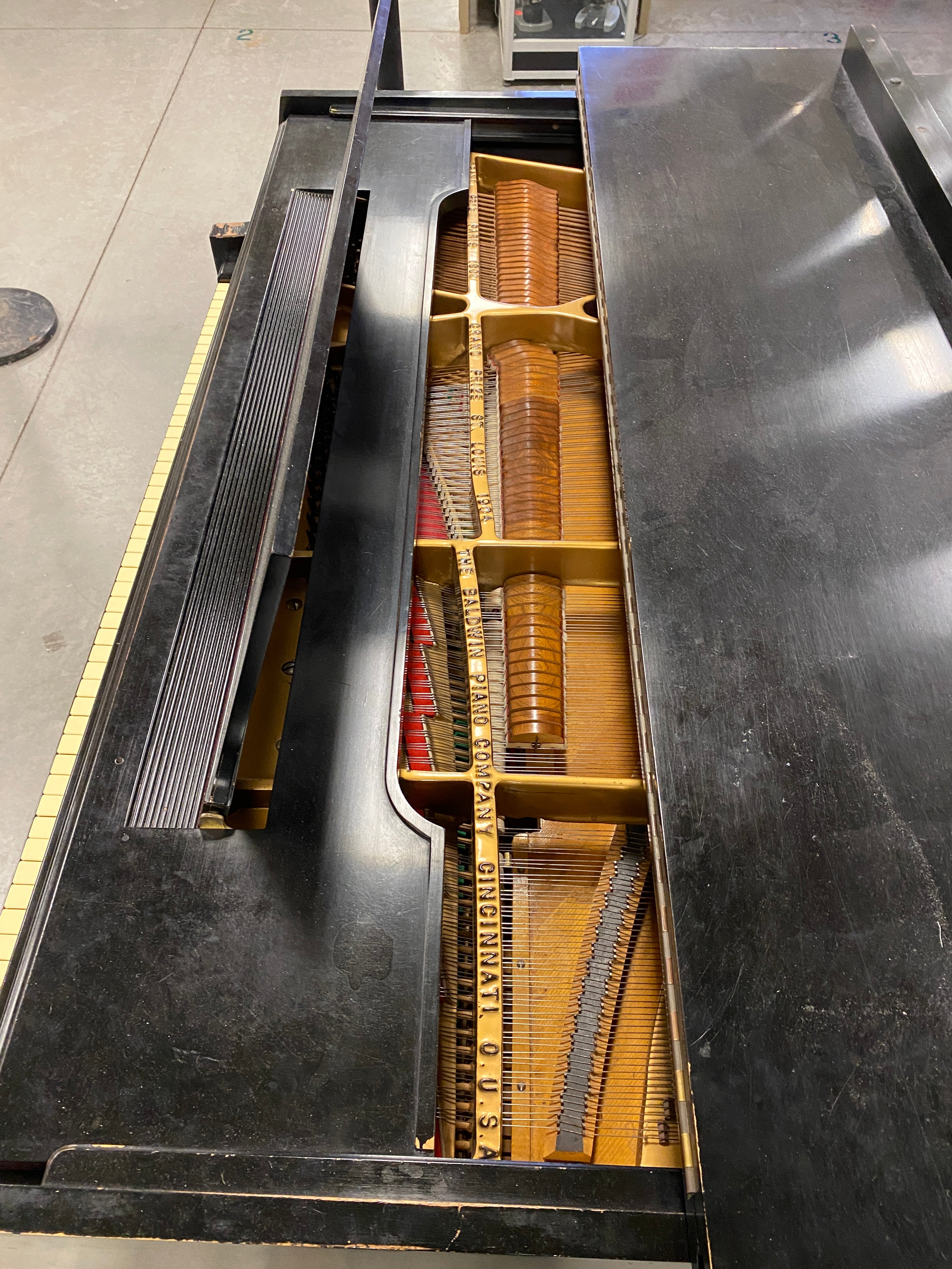 Baldwin Piano Company Model "M" Black Wooden Grand Piano
