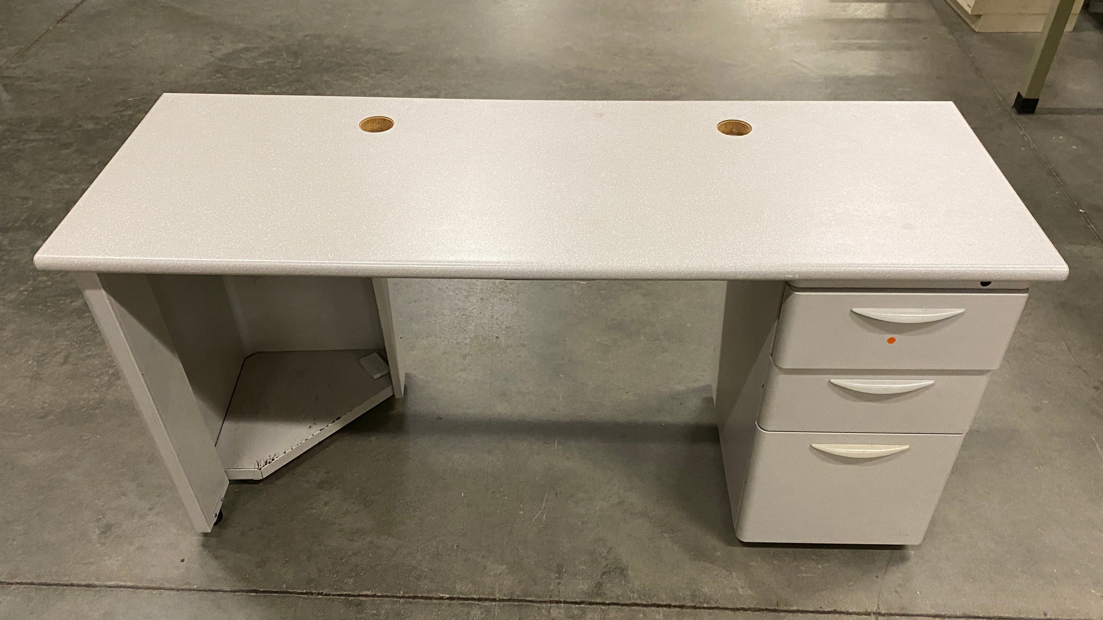 Grey 3 Drawer Desk