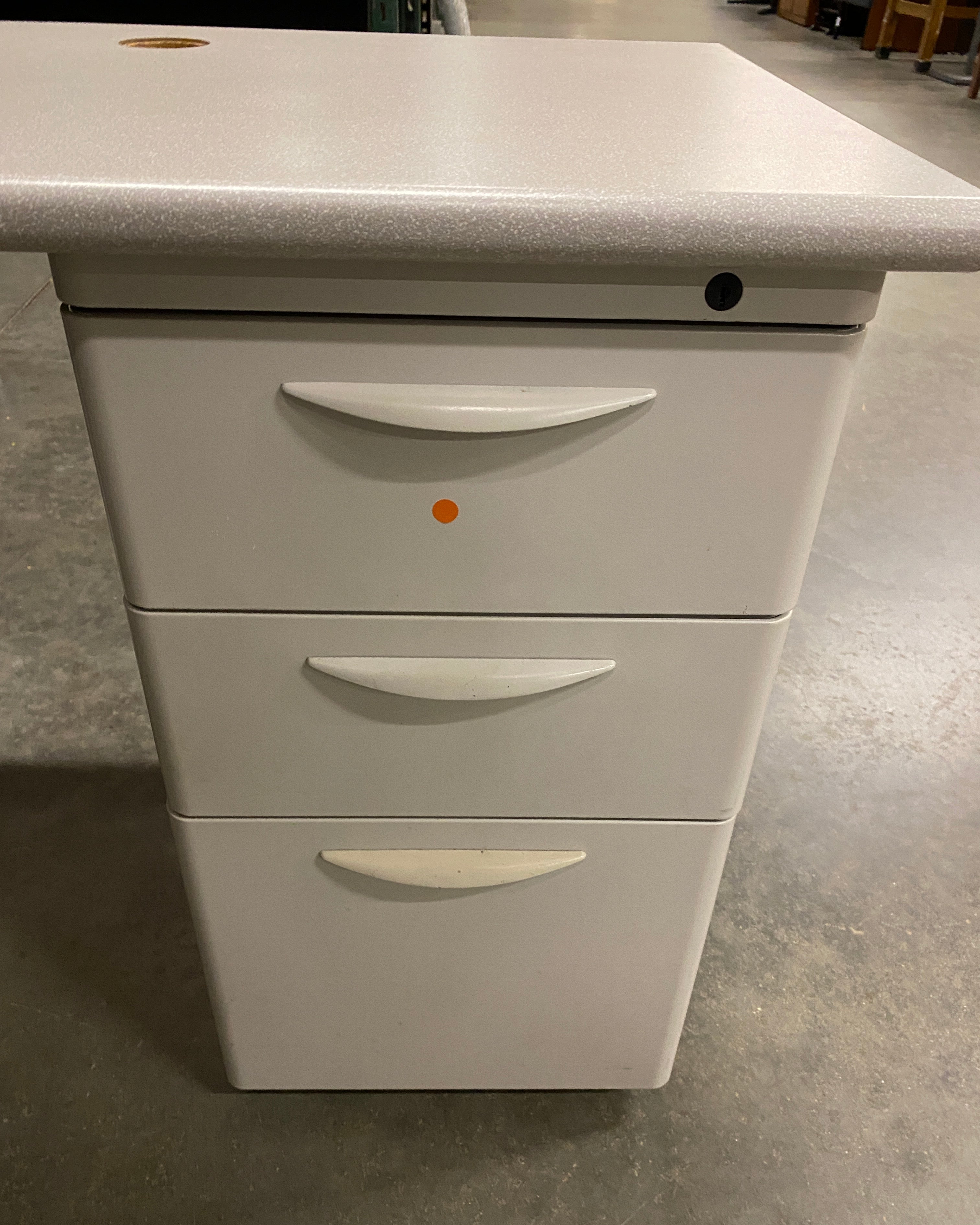 Grey 3 Drawer Desk