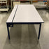 Grey Top Blue Metal Base Desk