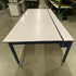 Grey Top Blue Metal Base Desk
