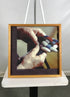 "Braiding a Five-Strand Woolen Rug" Picture Wooden Block Frame