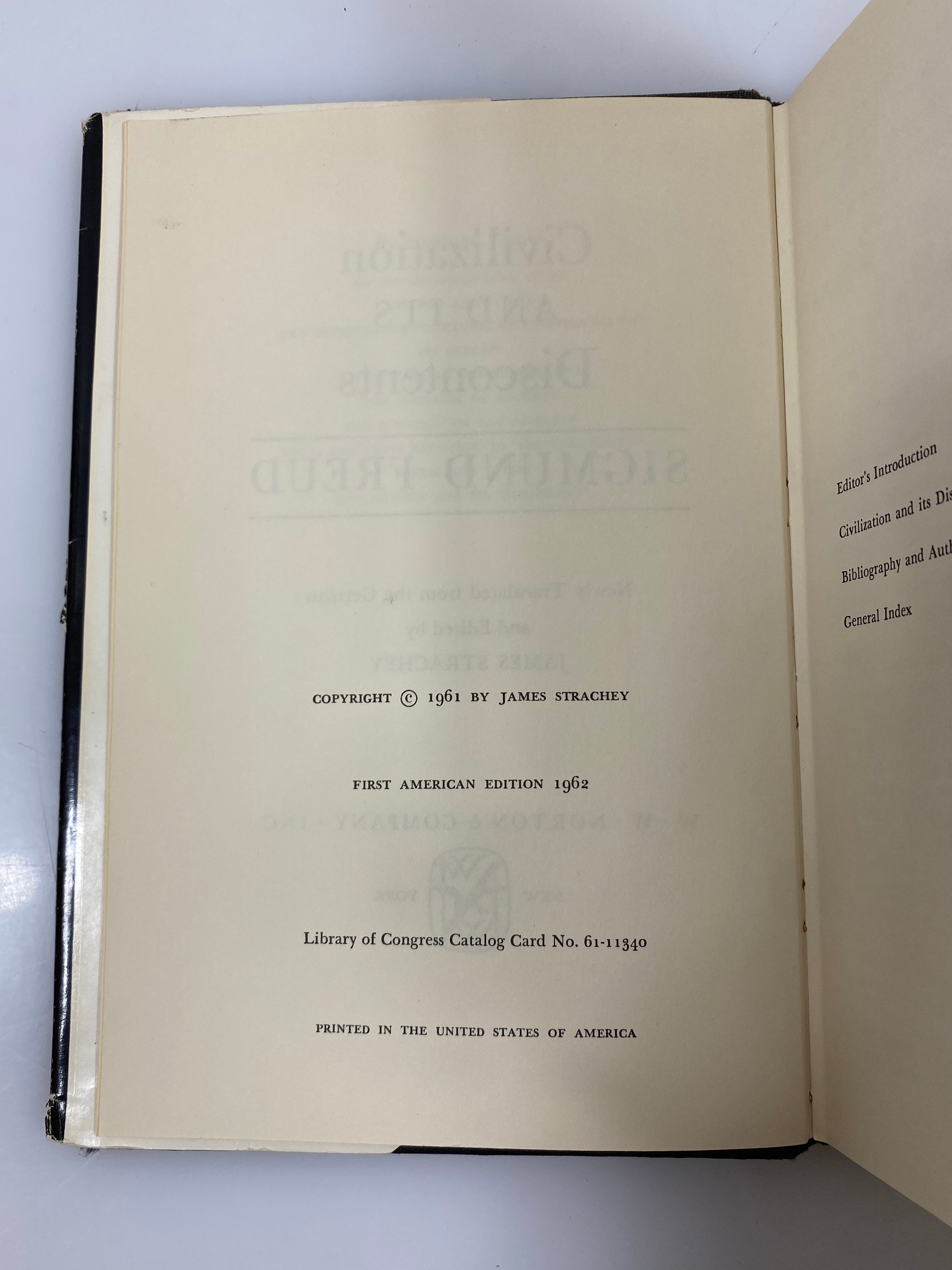 Civilization and Its Discontents Sigmund Freud 1st American Ed. 1962 HCDJ