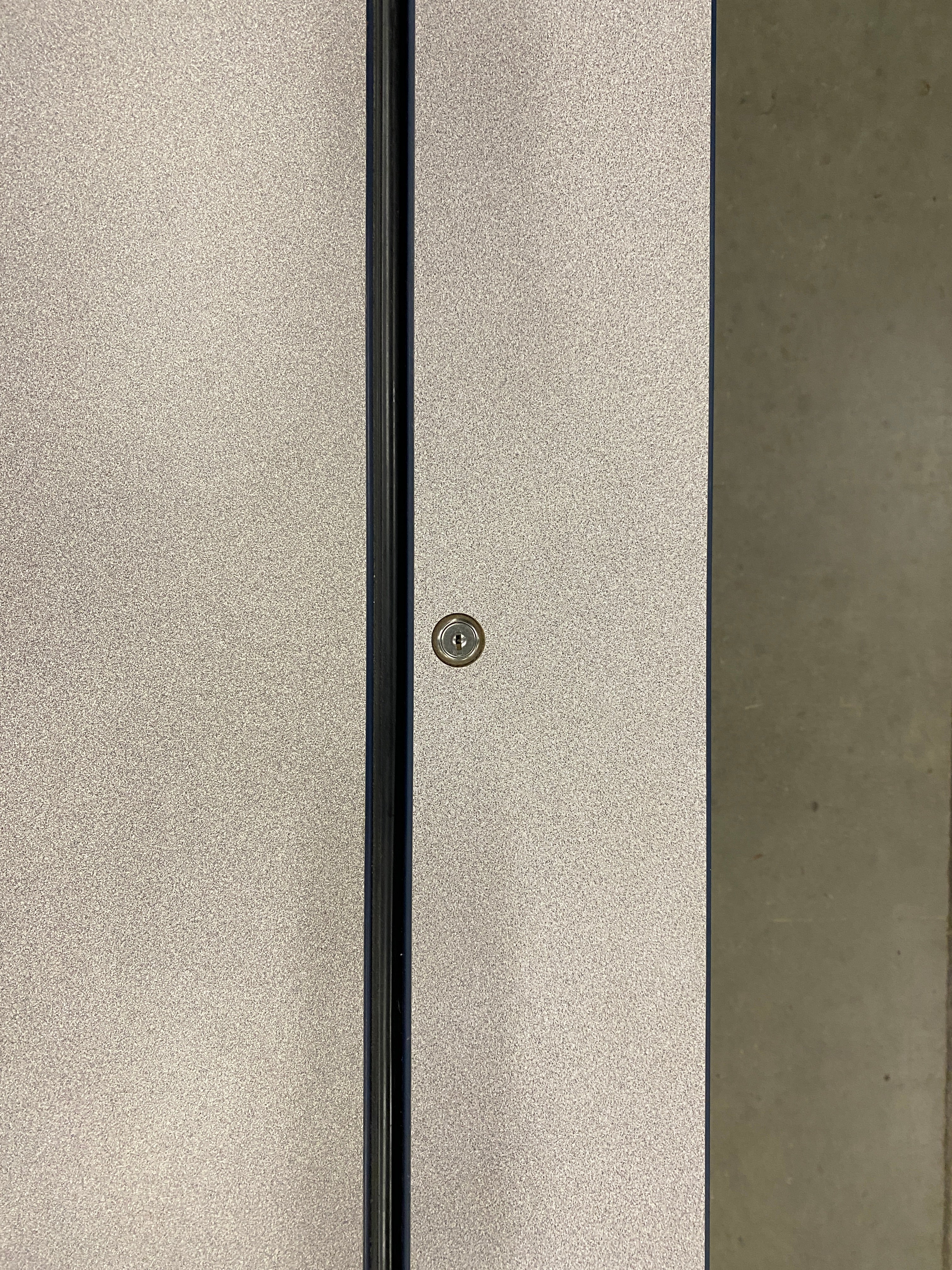 Grey Top Blue Metal Base Desk
