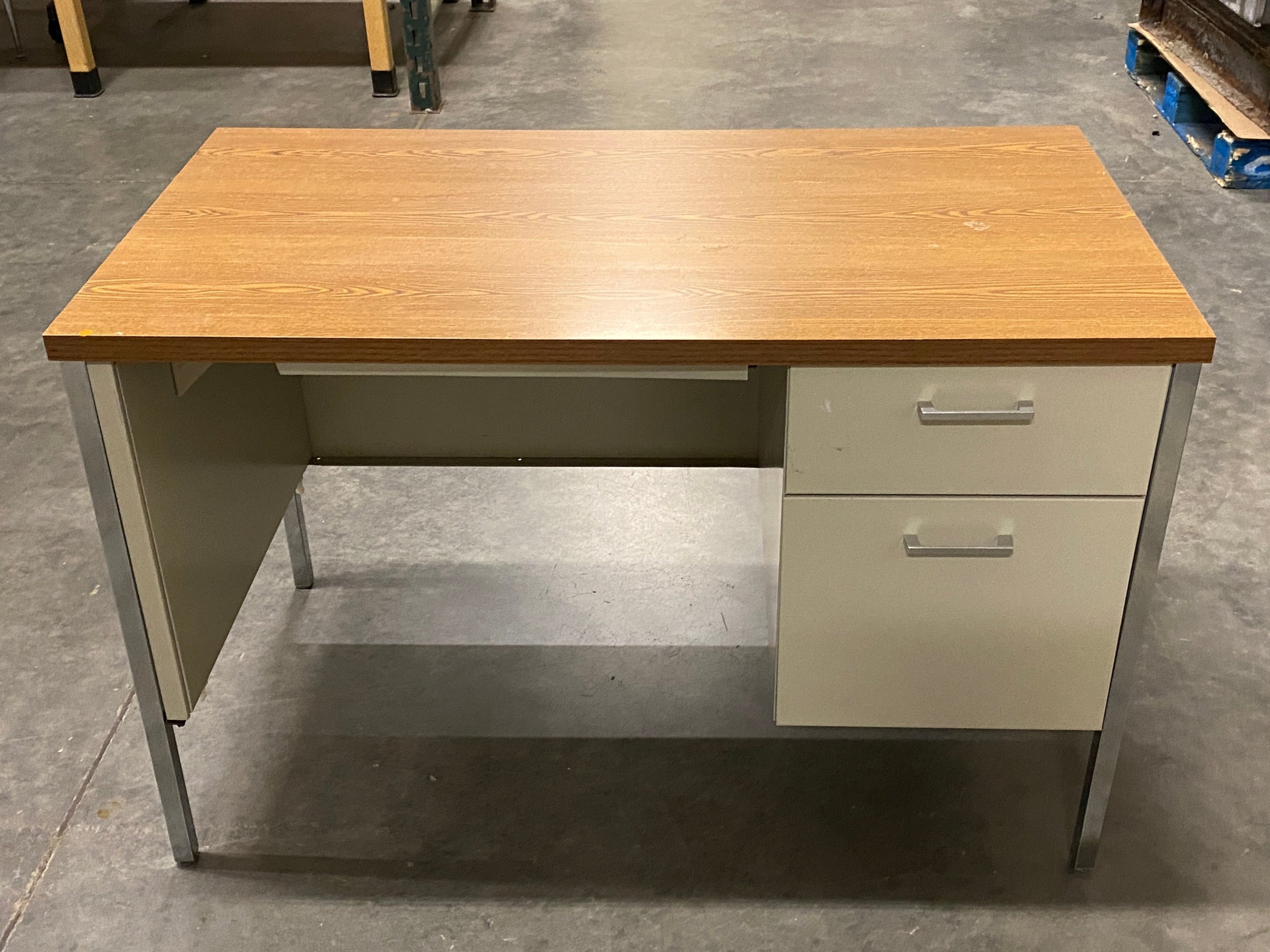 HON Grey Base Wooden Top Desk