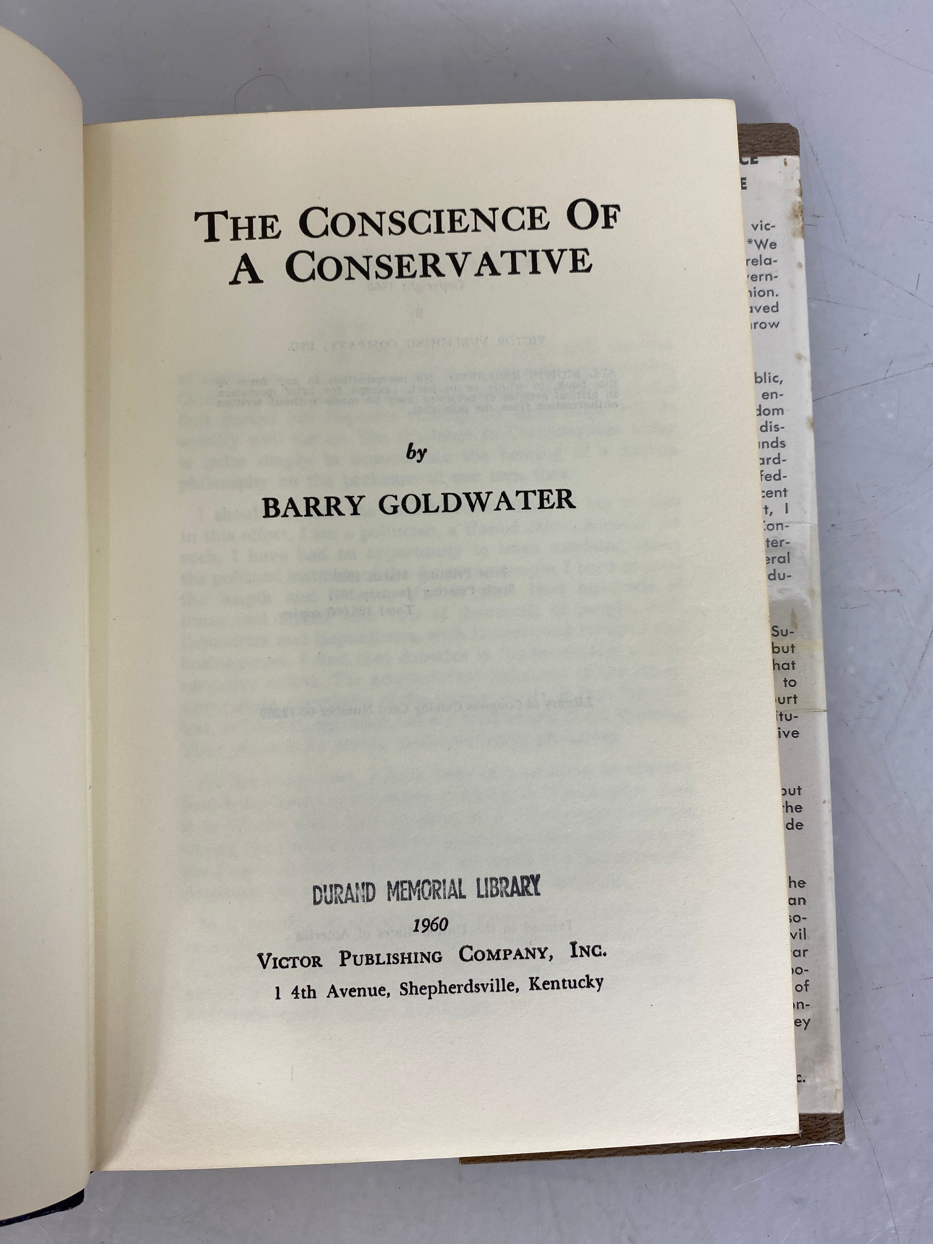 Barry Goldwater The Conscience of a Conservative First Edition 1961 HC DJ