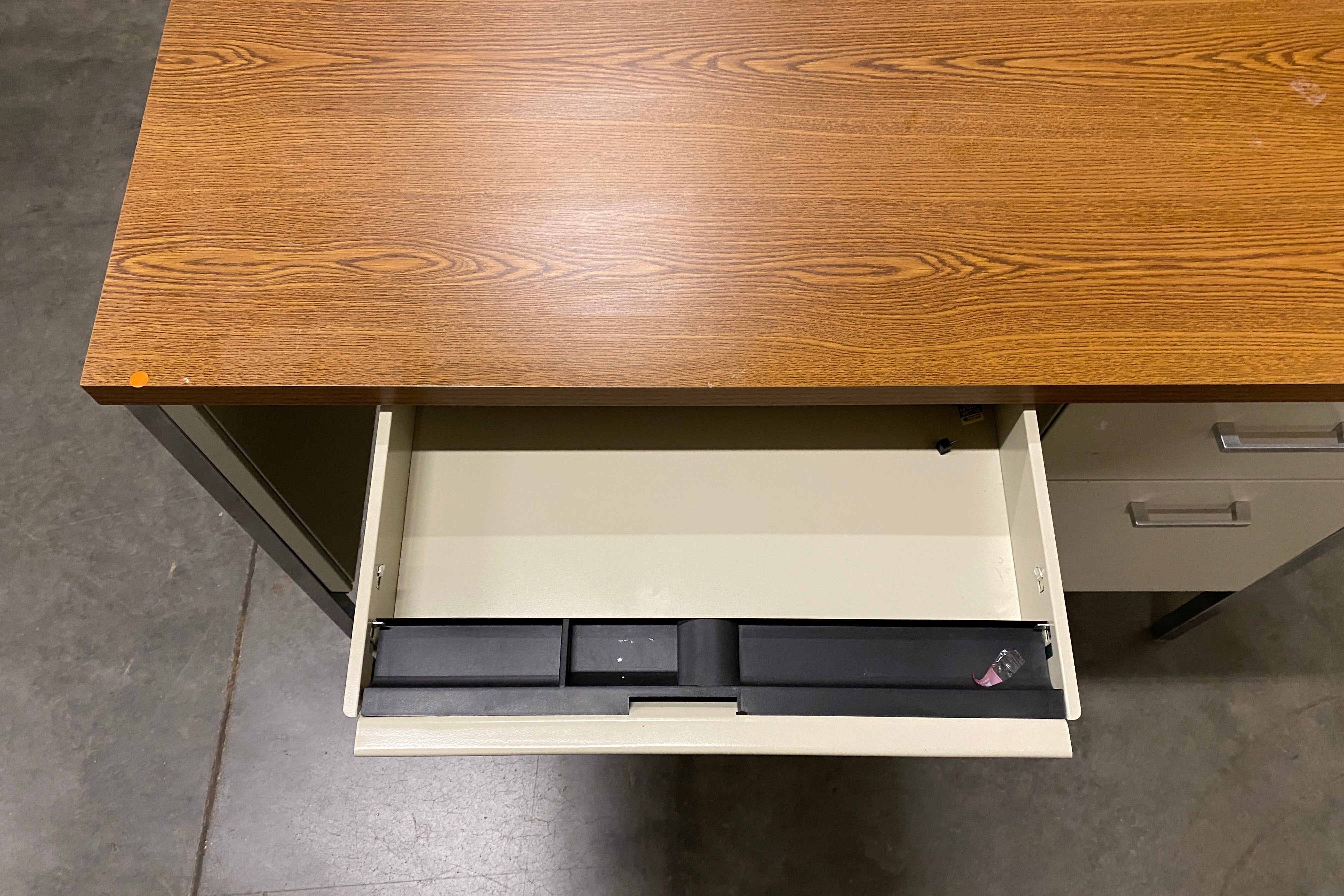 HON Grey Base Wooden Top Desk