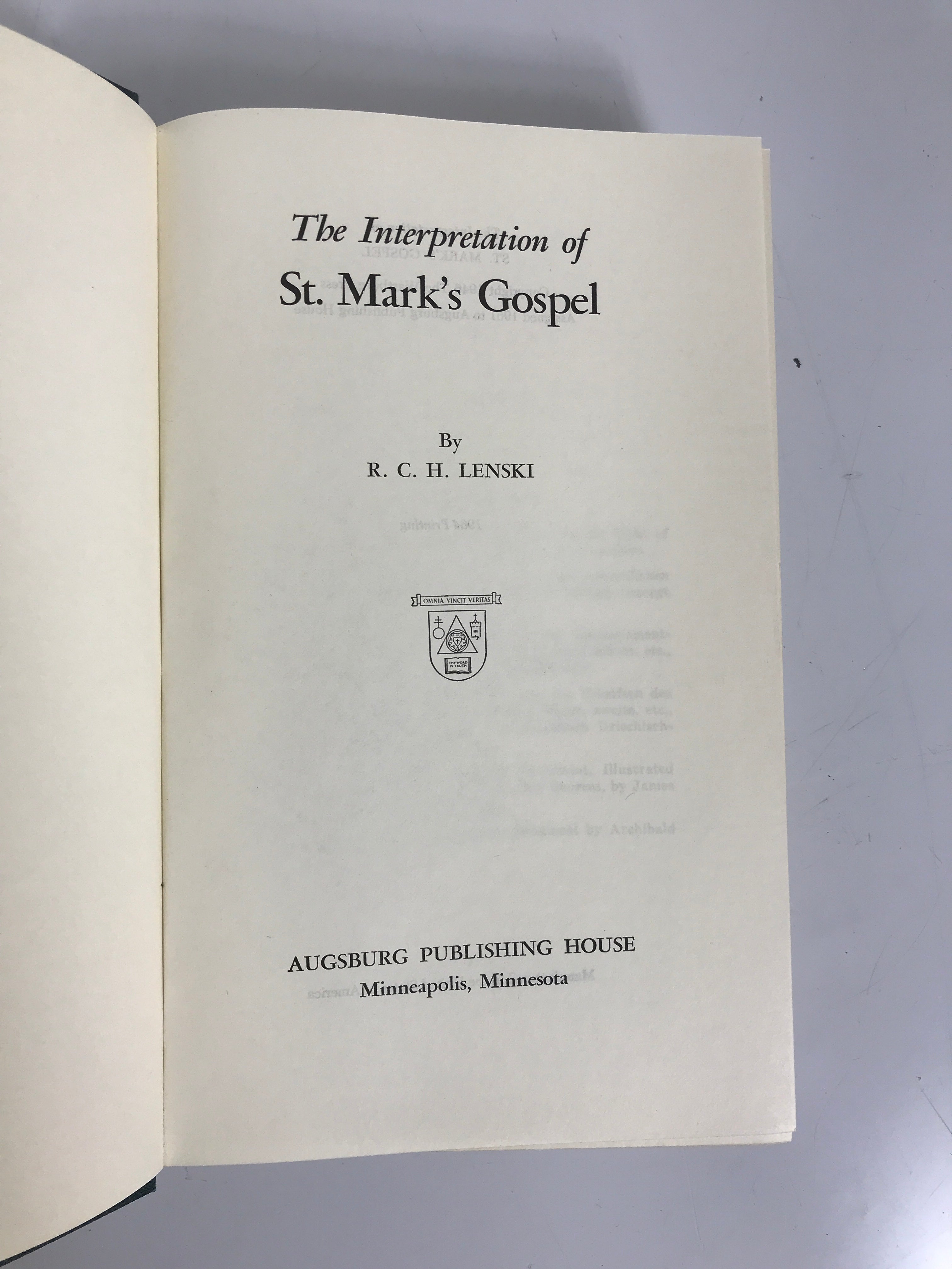 The Interpretation of St. Mark's Gospel Lenski 1964 HC DJ