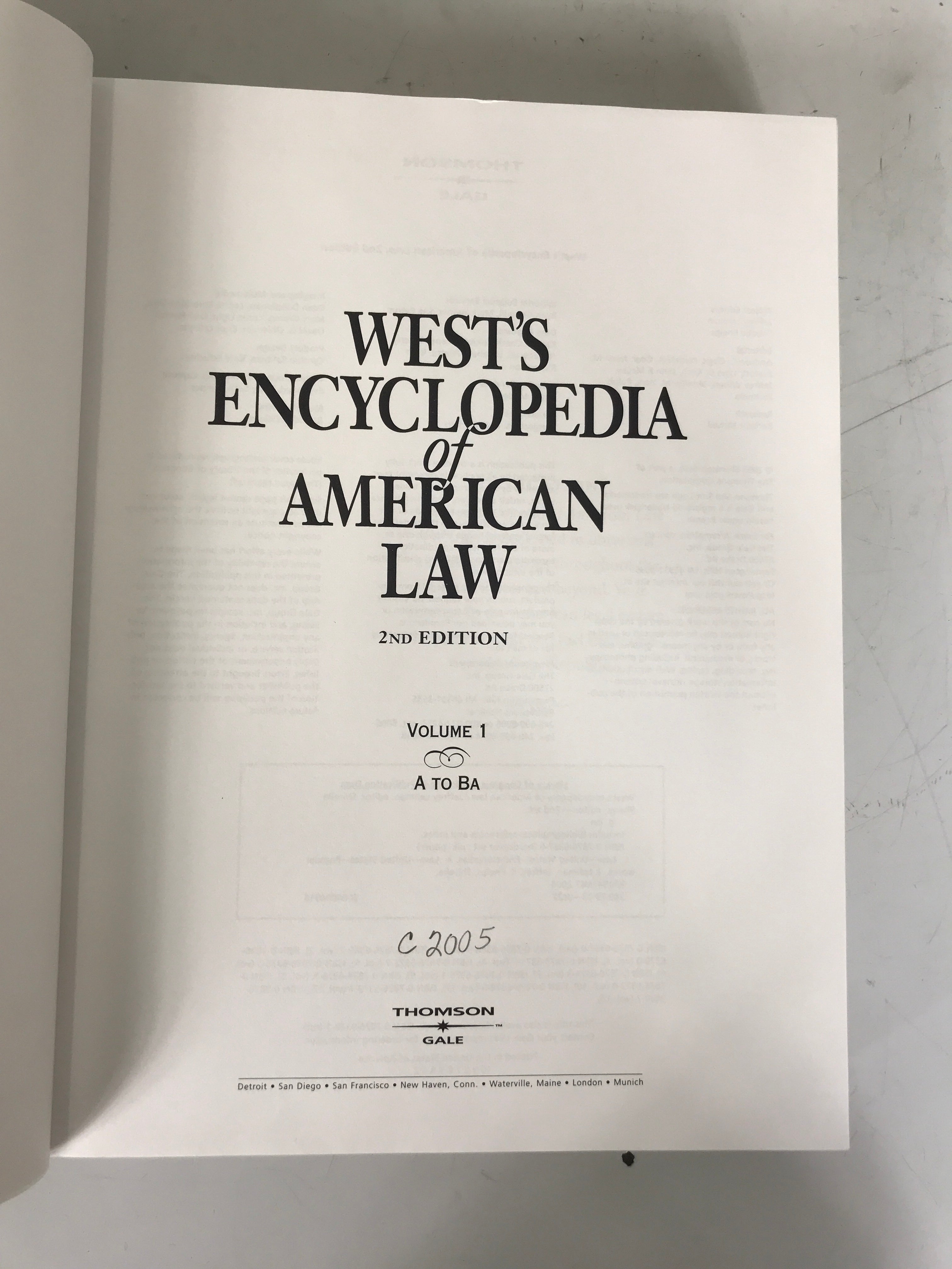 Complete 15 Vol Set: West's Encyclopedia of American Law 2005 w/Yearbooks