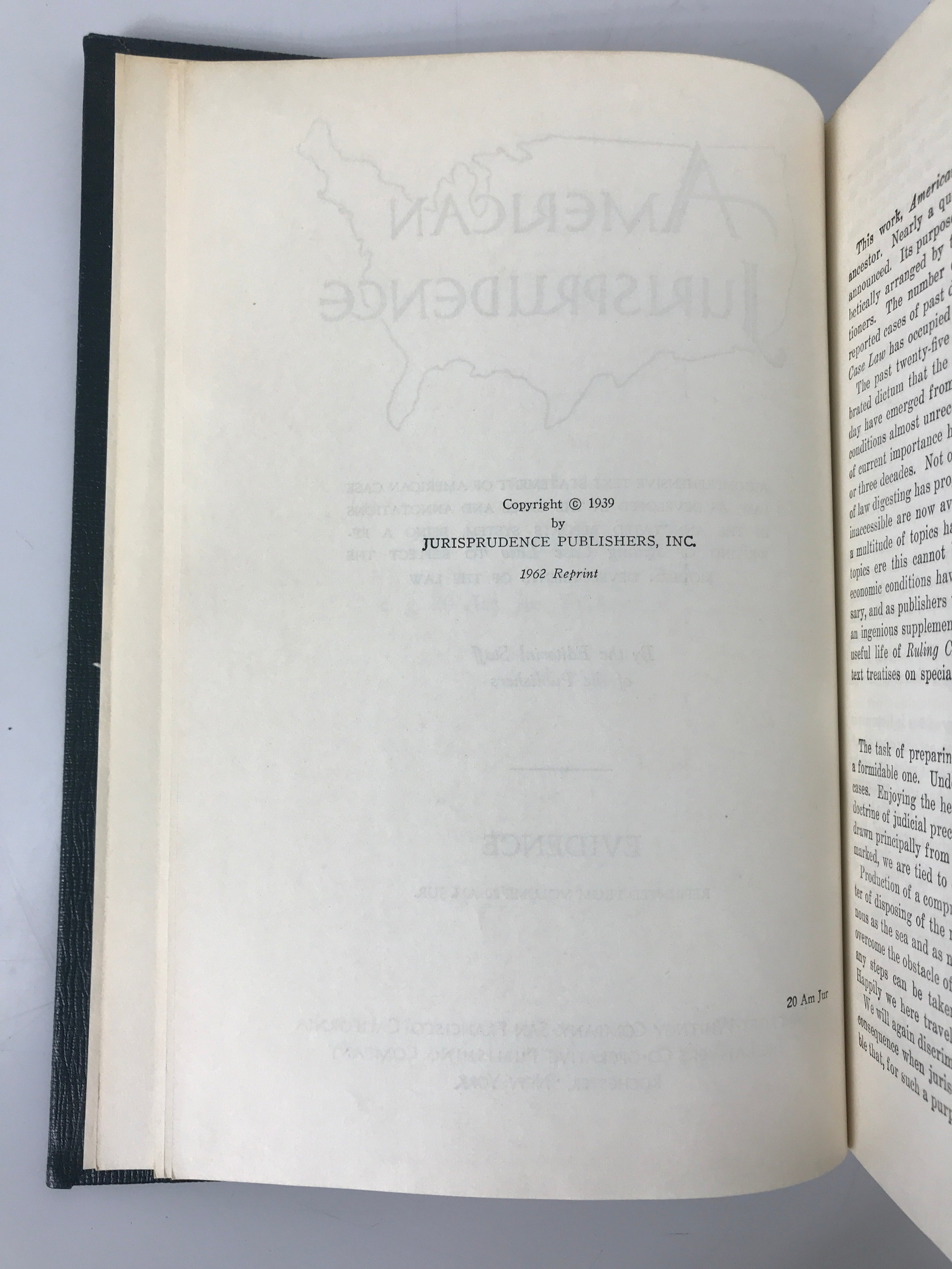 Lot of 2: American Jurisprudence Evidence/Summary of American Law 1947-1962
