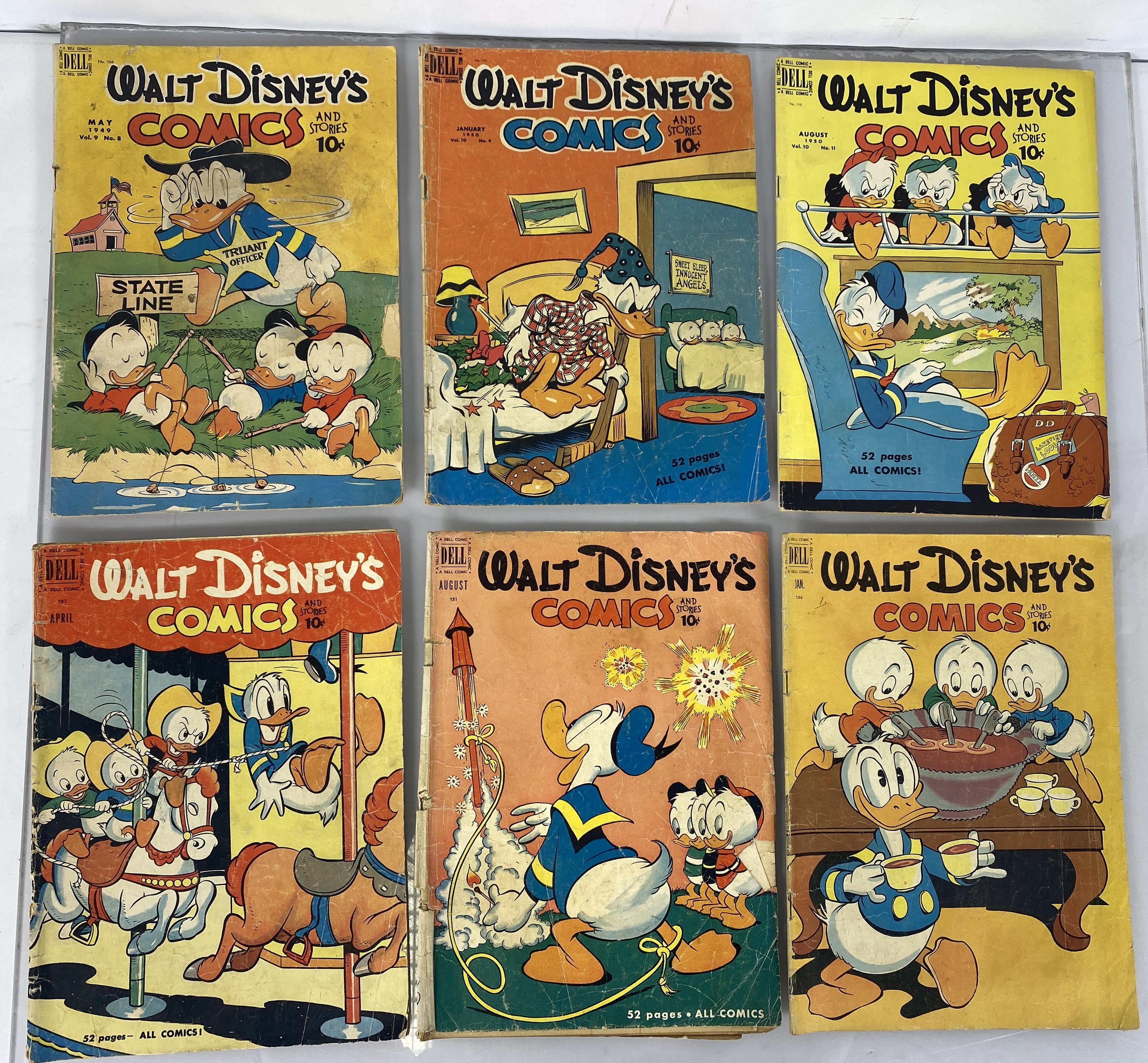Lot/Run of 24 Walt Disney Comics Dell Low Grade 1949-1953
