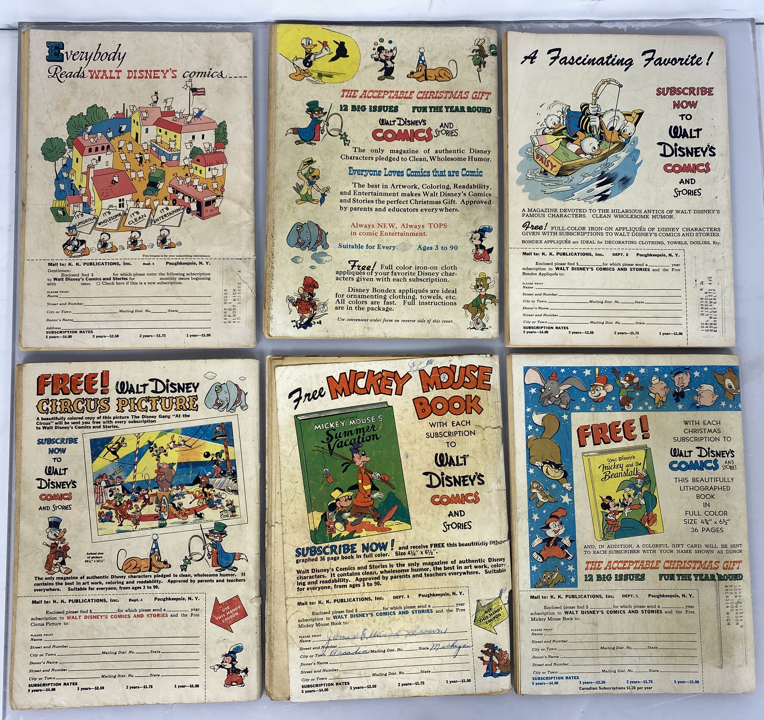 Lot/Run of 24 Walt Disney Comics Dell Low Grade 1949-1953