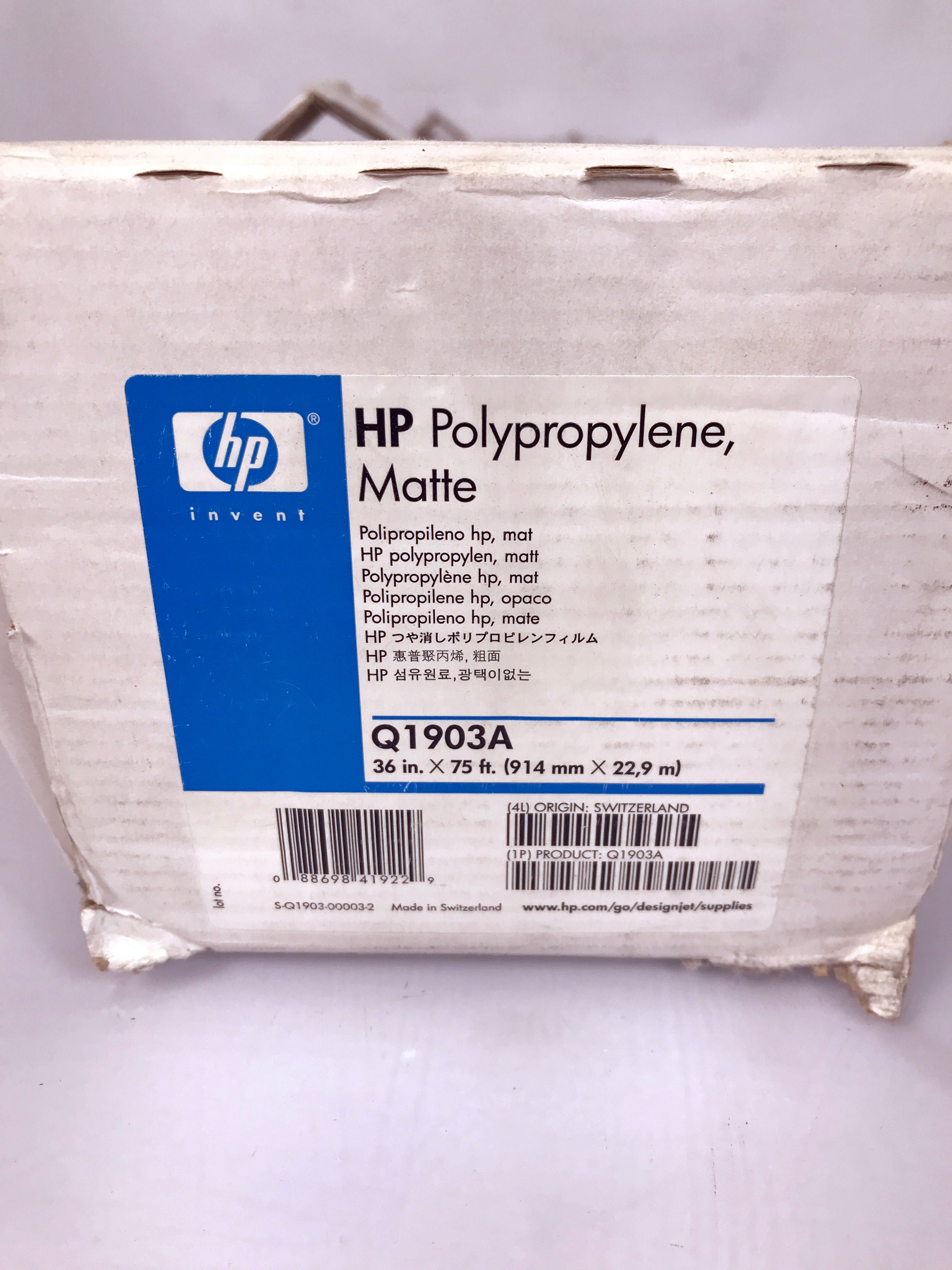 HP Polypropylene Matte 36"x75' Q1903A *New*