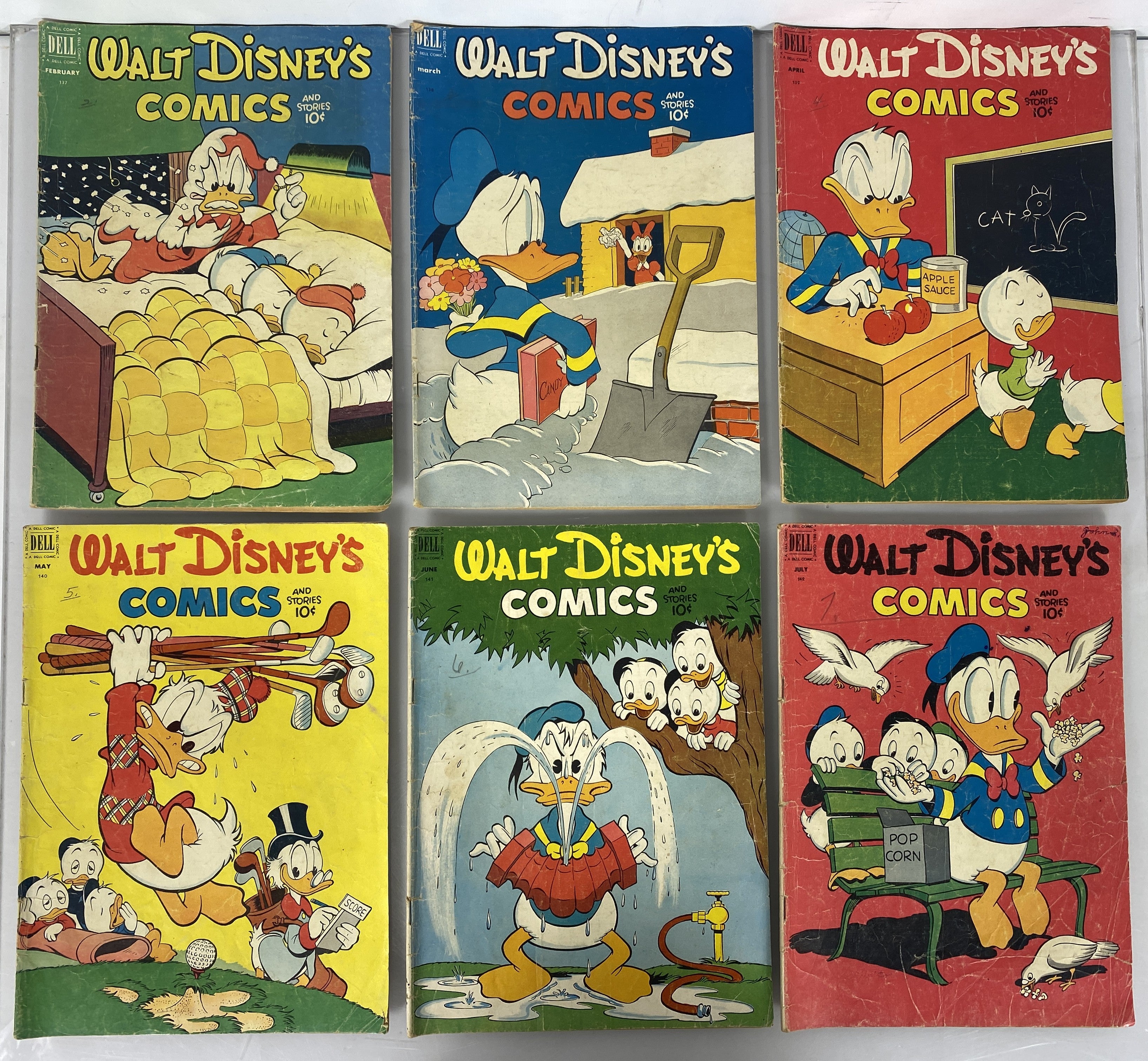 Lot/Run of 24 Walt Disney Comics Dell Low Grade 1949-1953