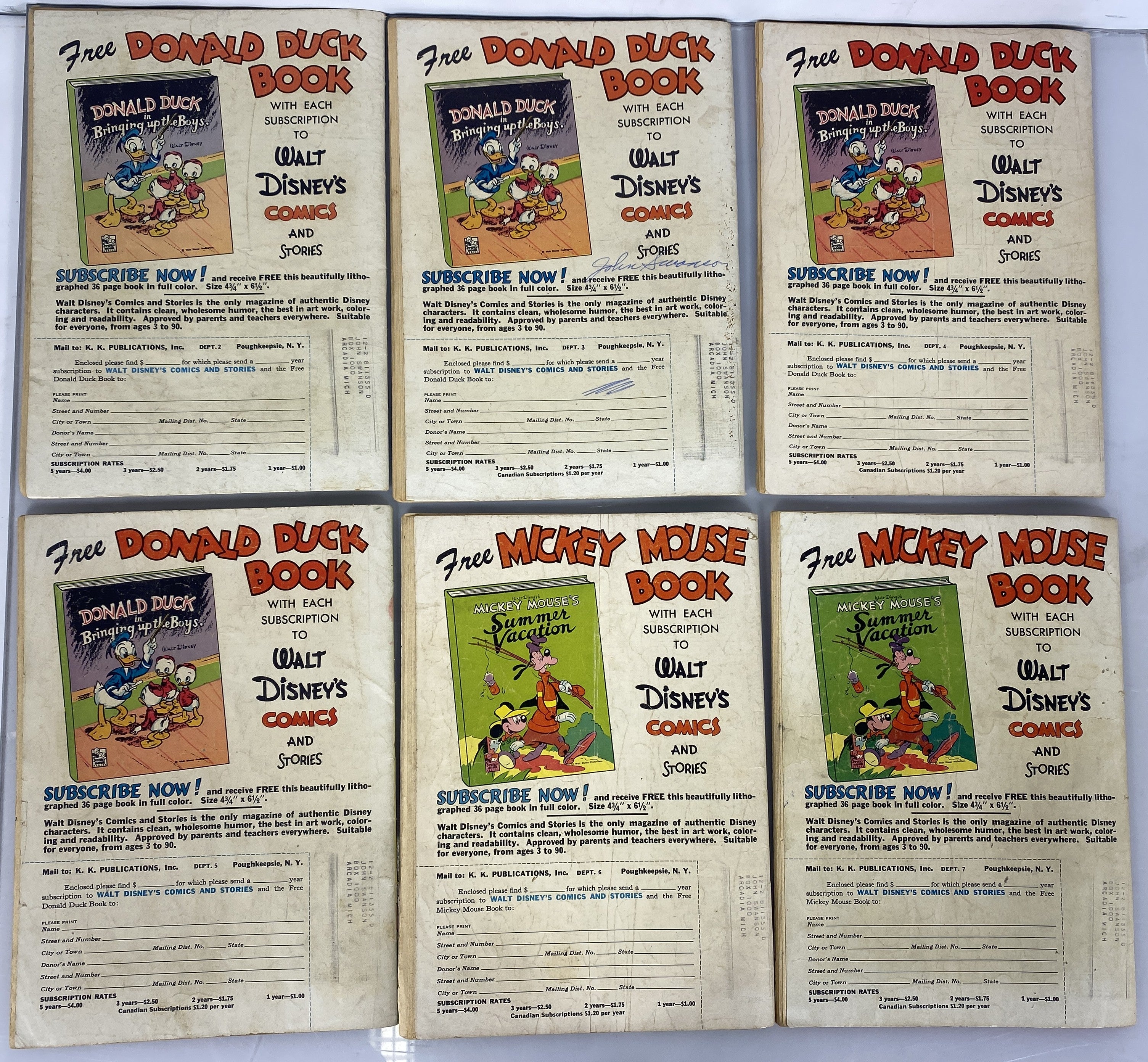 Lot/Run of 24 Walt Disney Comics Dell Low Grade 1949-1953