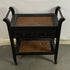 Wood and Wicker 2 Drawer Rolling Handled Cart