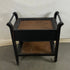 Wood and Wicker 2 Drawer Rolling Handled Cart