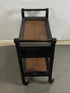 Wood and Wicker 2 Drawer Rolling Handled Cart