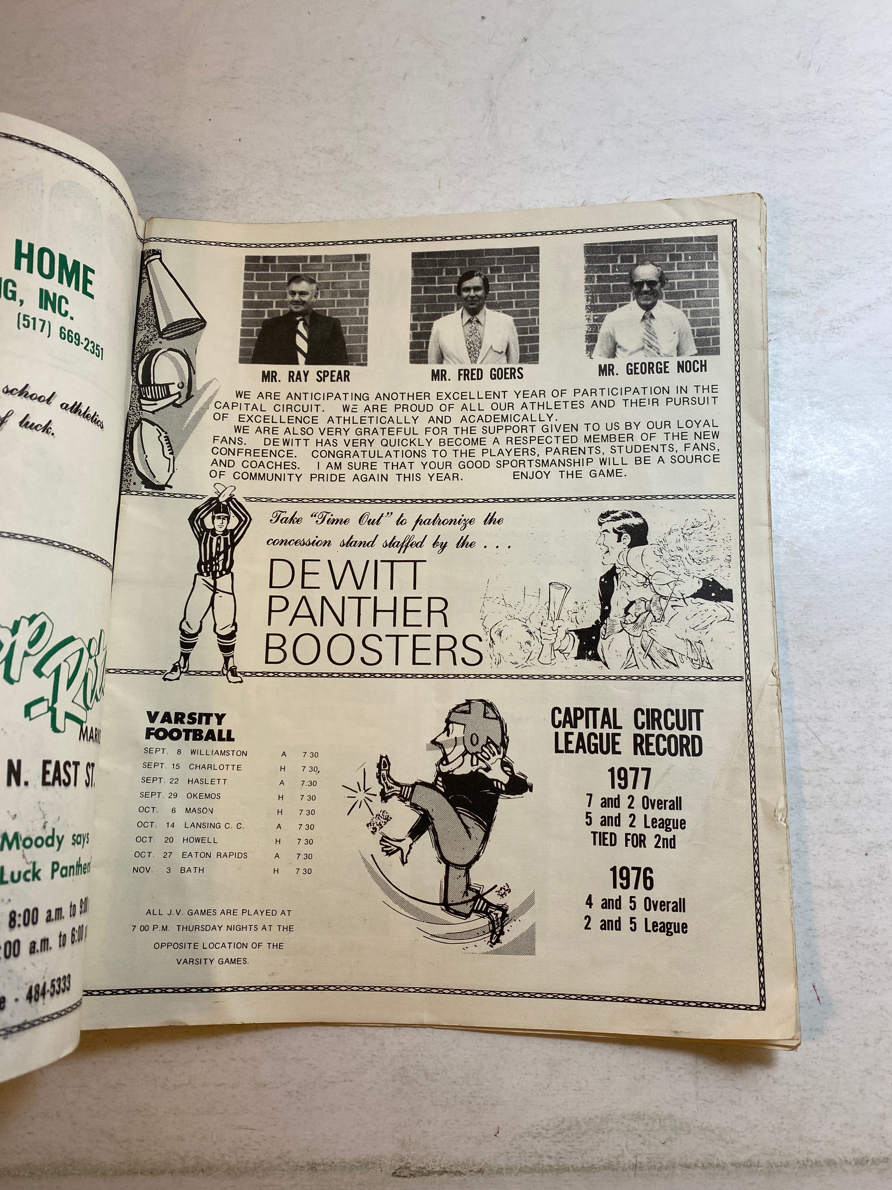 DeWitt Panthers Vs Okemos Chieftains Vintage Football Program 1978