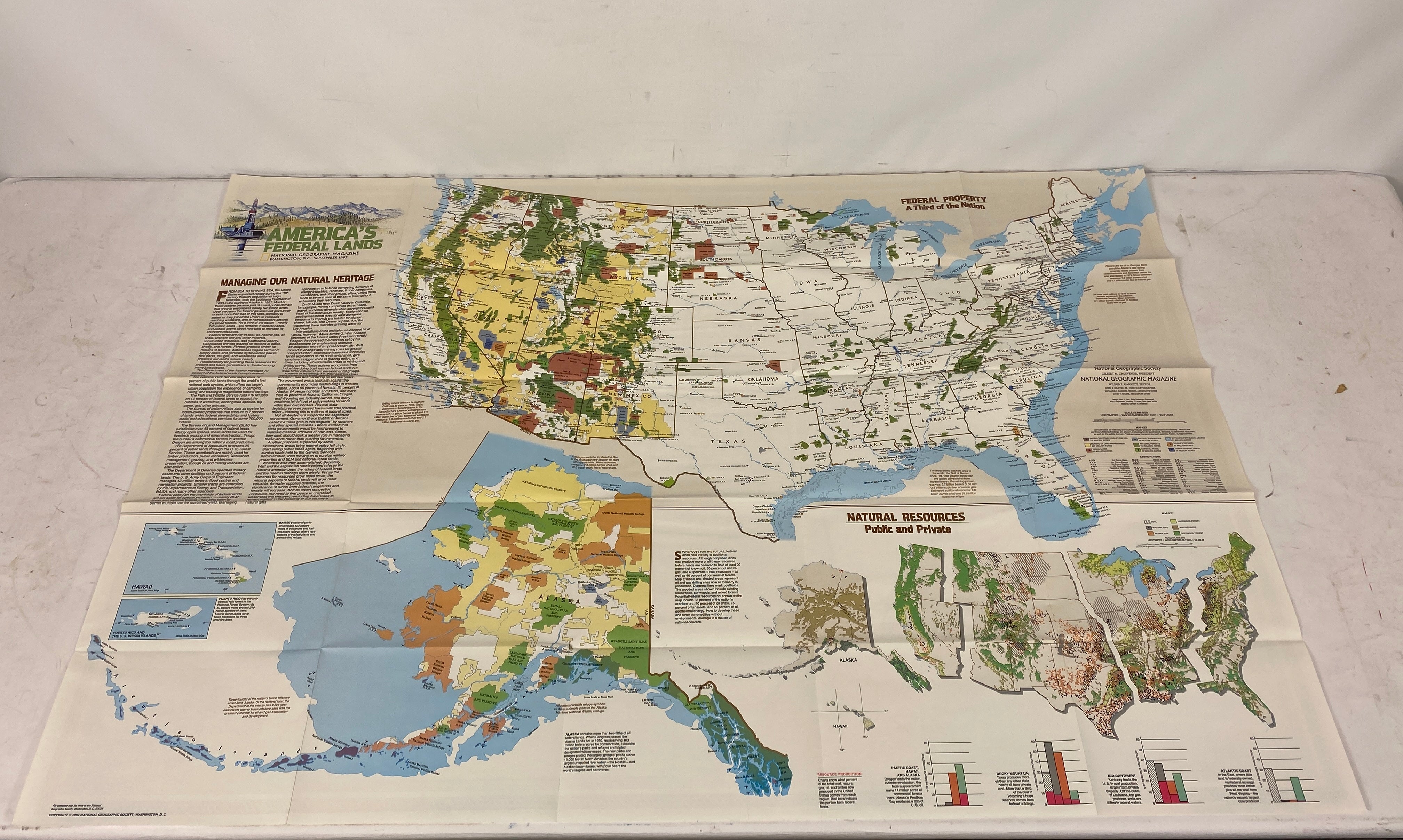 5 Nat Geo Maps: America's Federal Lands/Nat'l Parks & Monuments/Grand Canyon