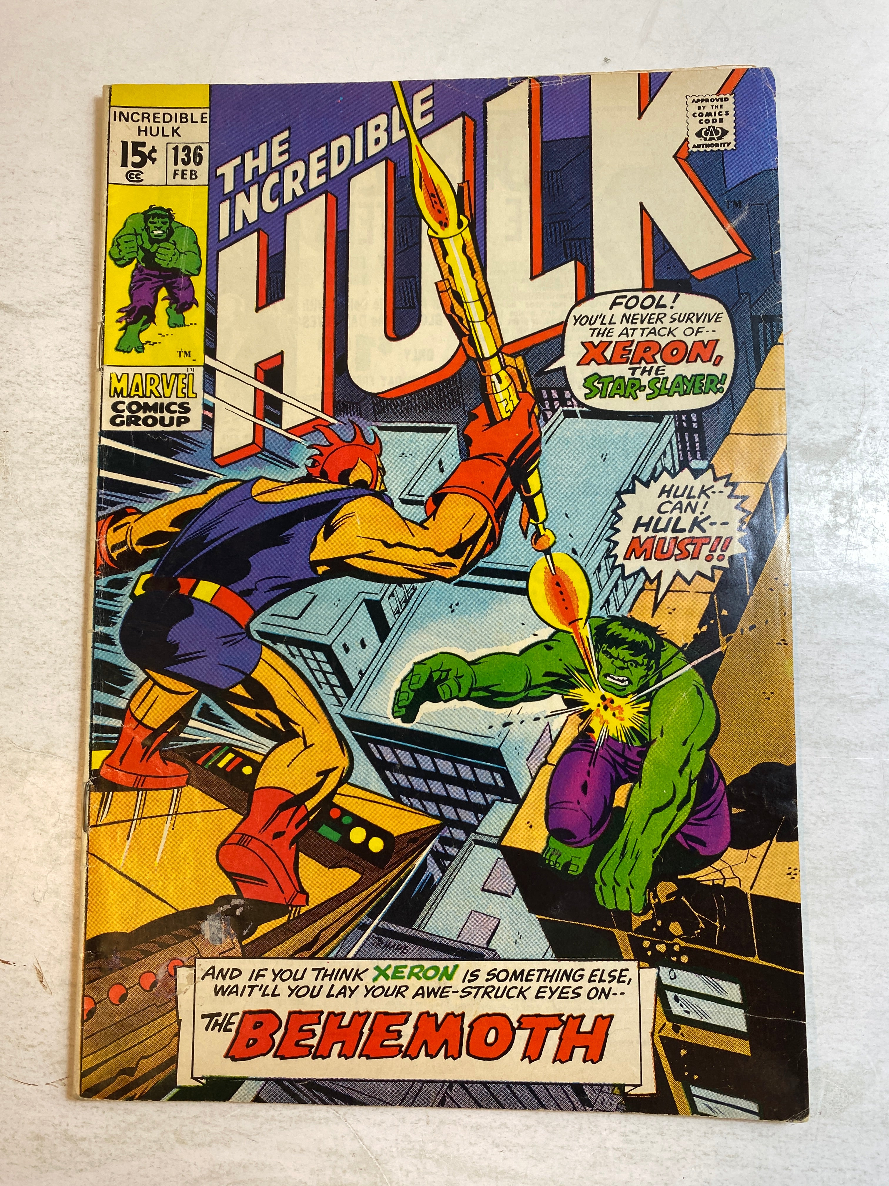 Incredible Hulk #136 Marvel Comic 1971