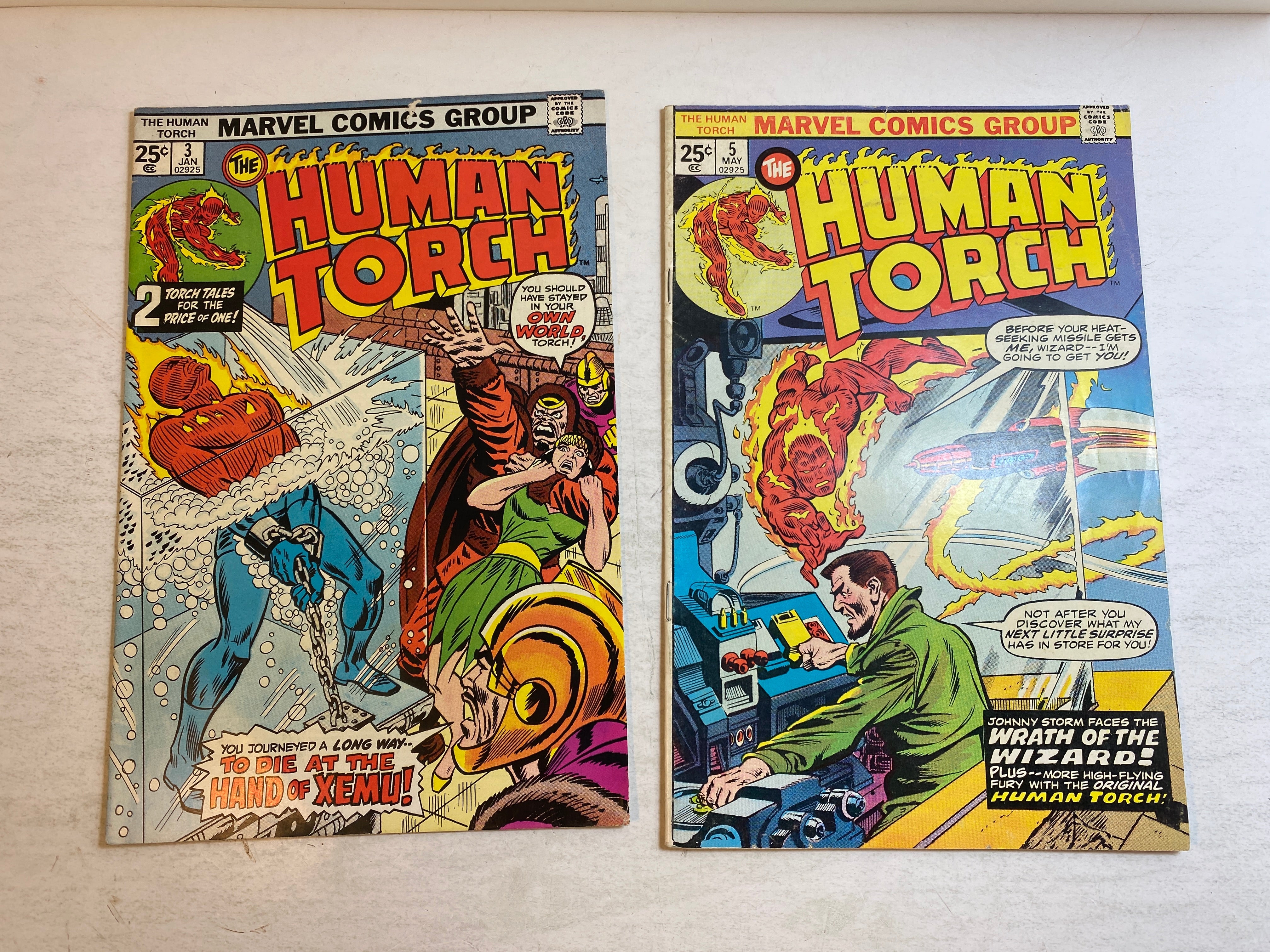 Lot of 2 Human Torch Marvel Comics 1975