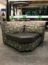 Green and Black Curved Sofa Chair