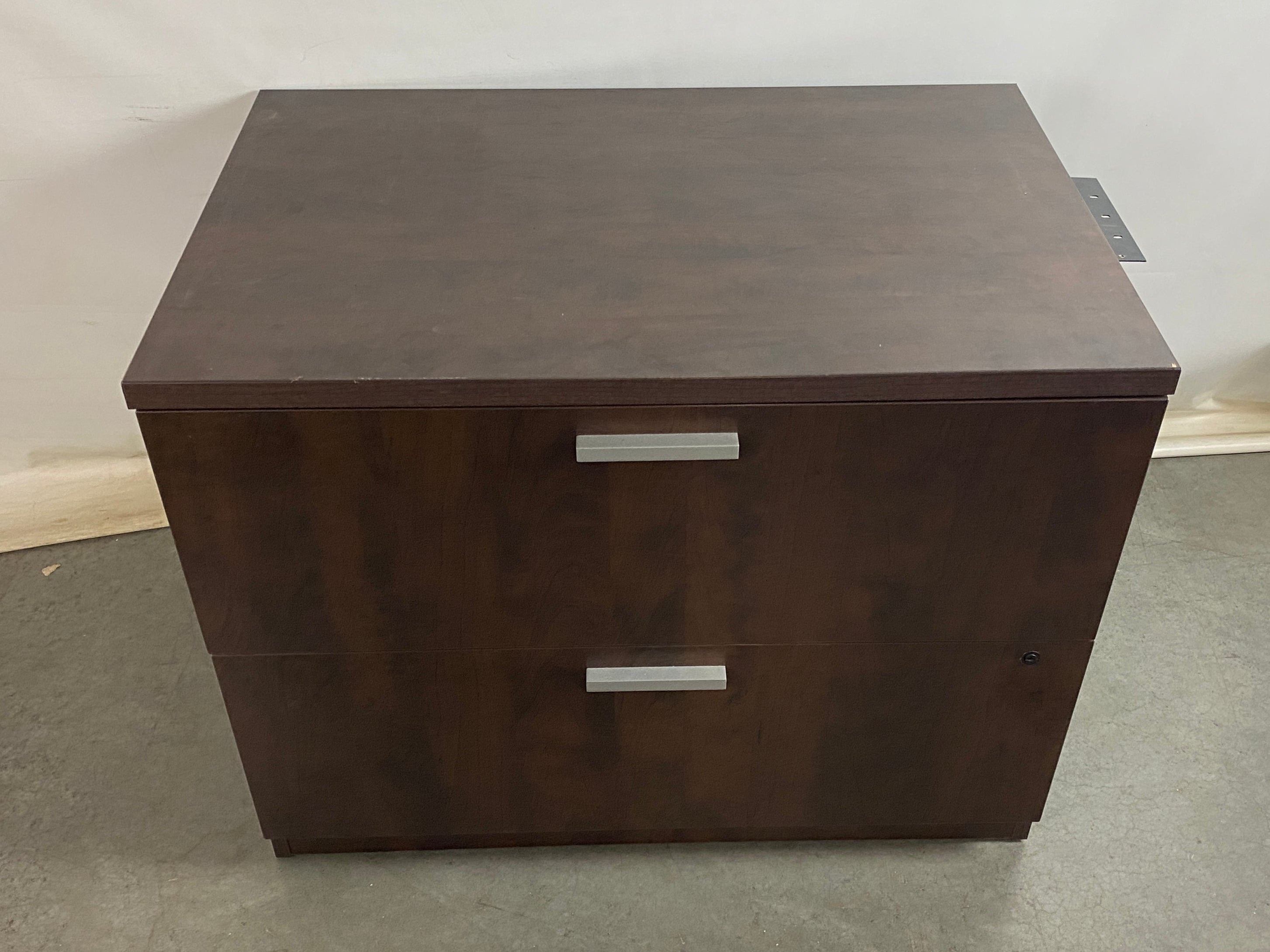 Dark Wood 2 Drawer Lateral File Cabinet