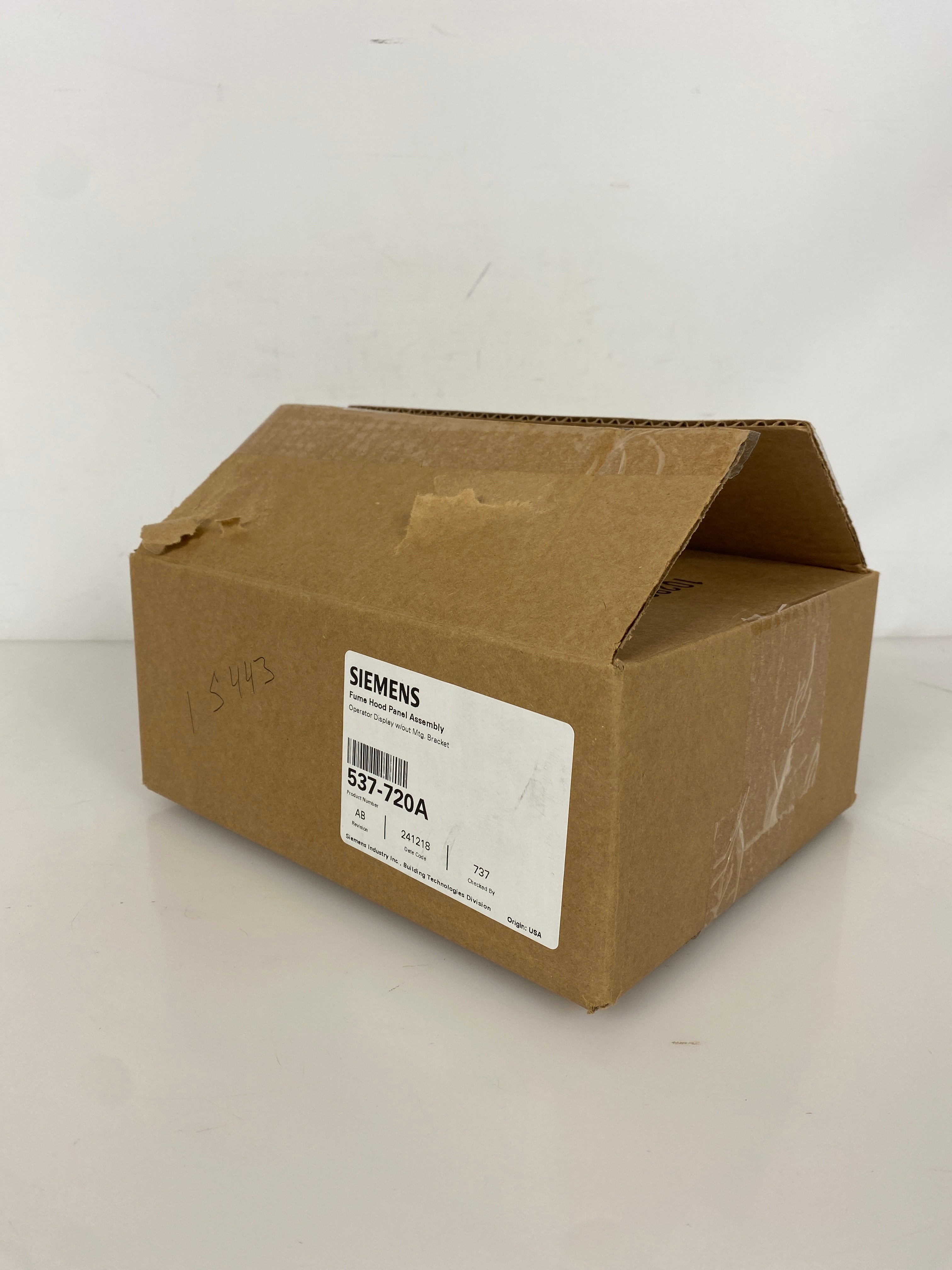 Siemens Fume Hood Controller Operator Display Panel #537-720