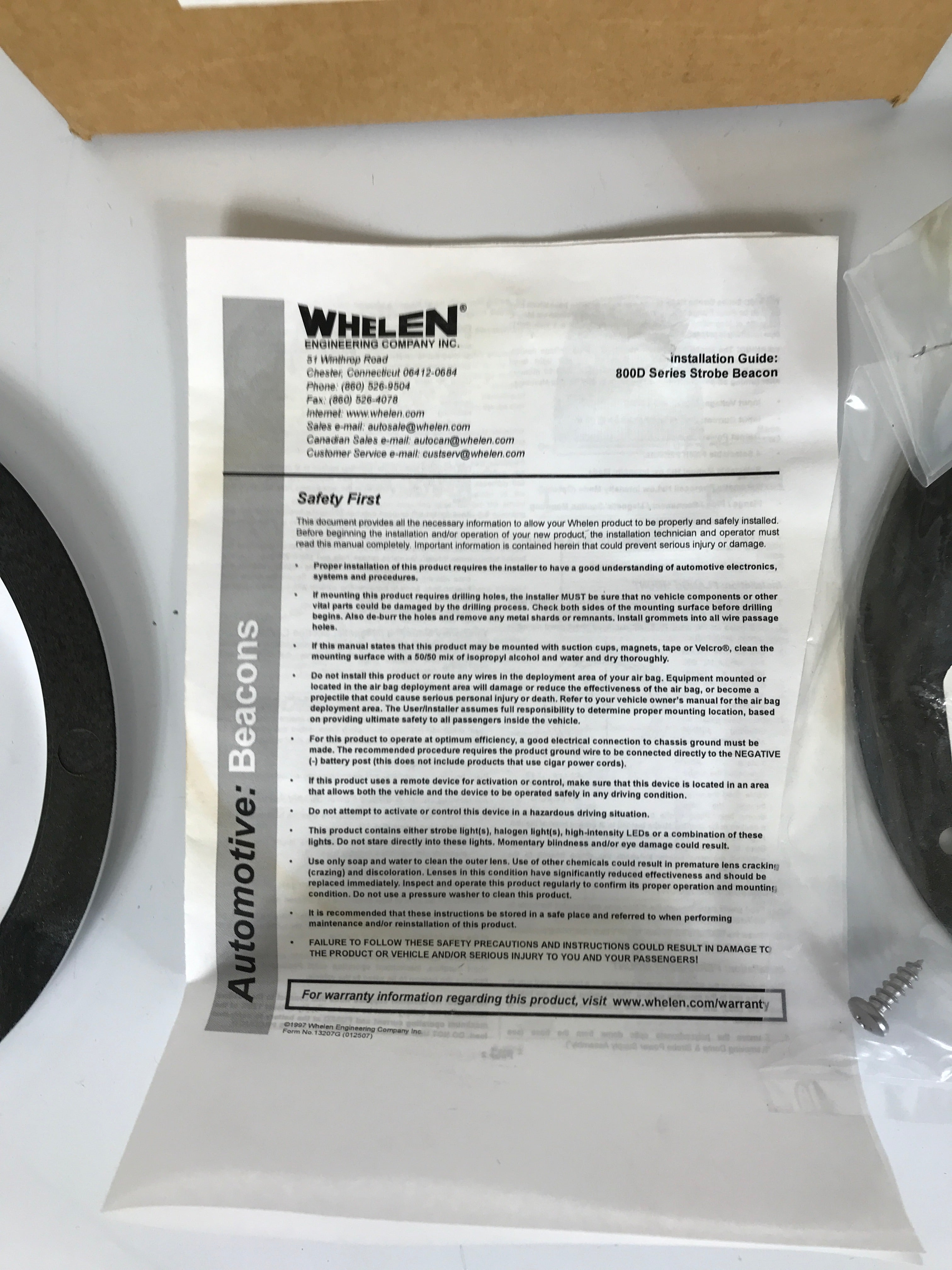 Whelen 800DHSP Automotive Strobe Beacon Light *New in Box*