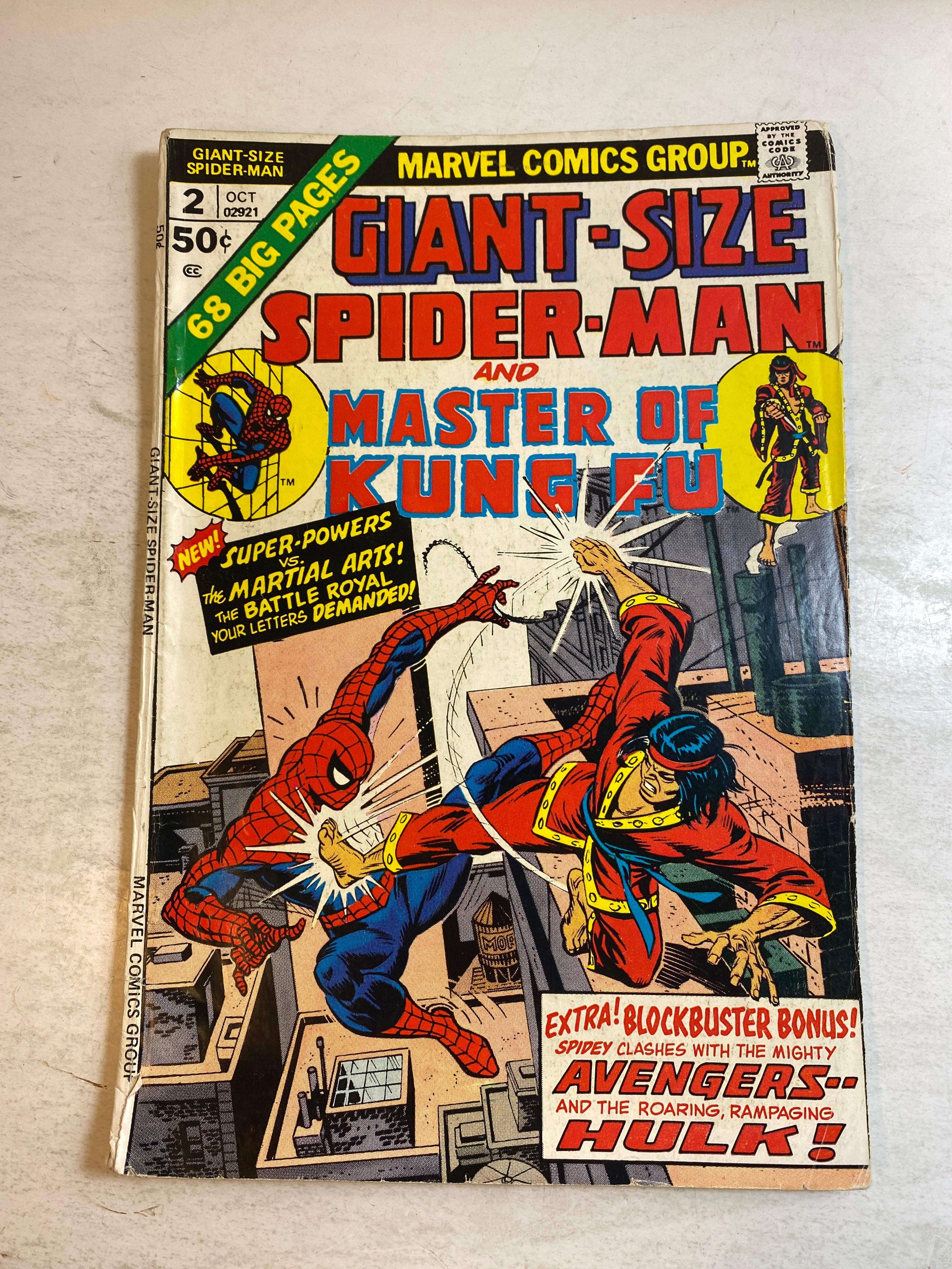 Spider-Man and Master of Kung Fu #2 Giant Marvel Comic 1974