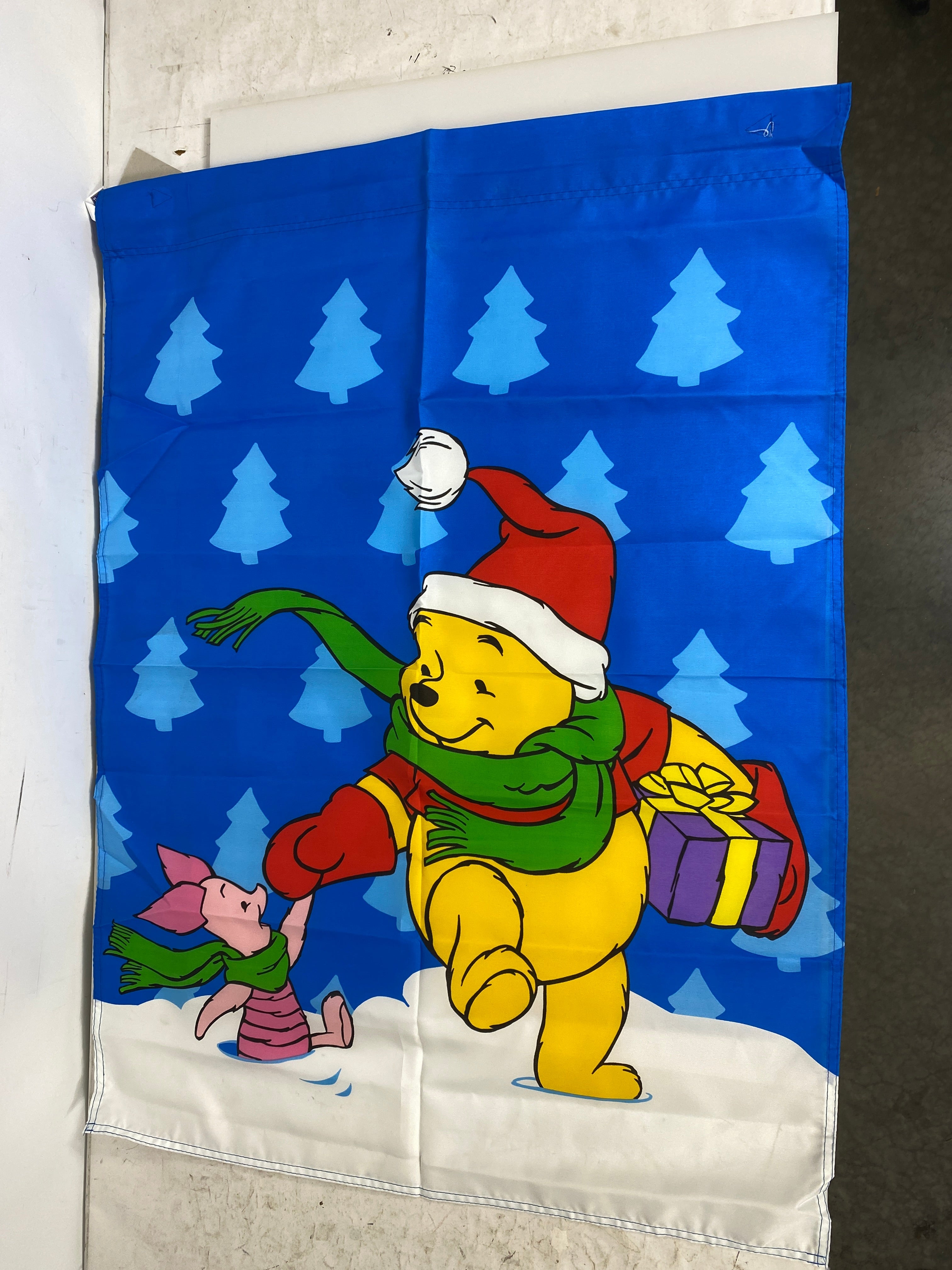 Winne the Pooh and Piglet in the Snow Decorative Flag