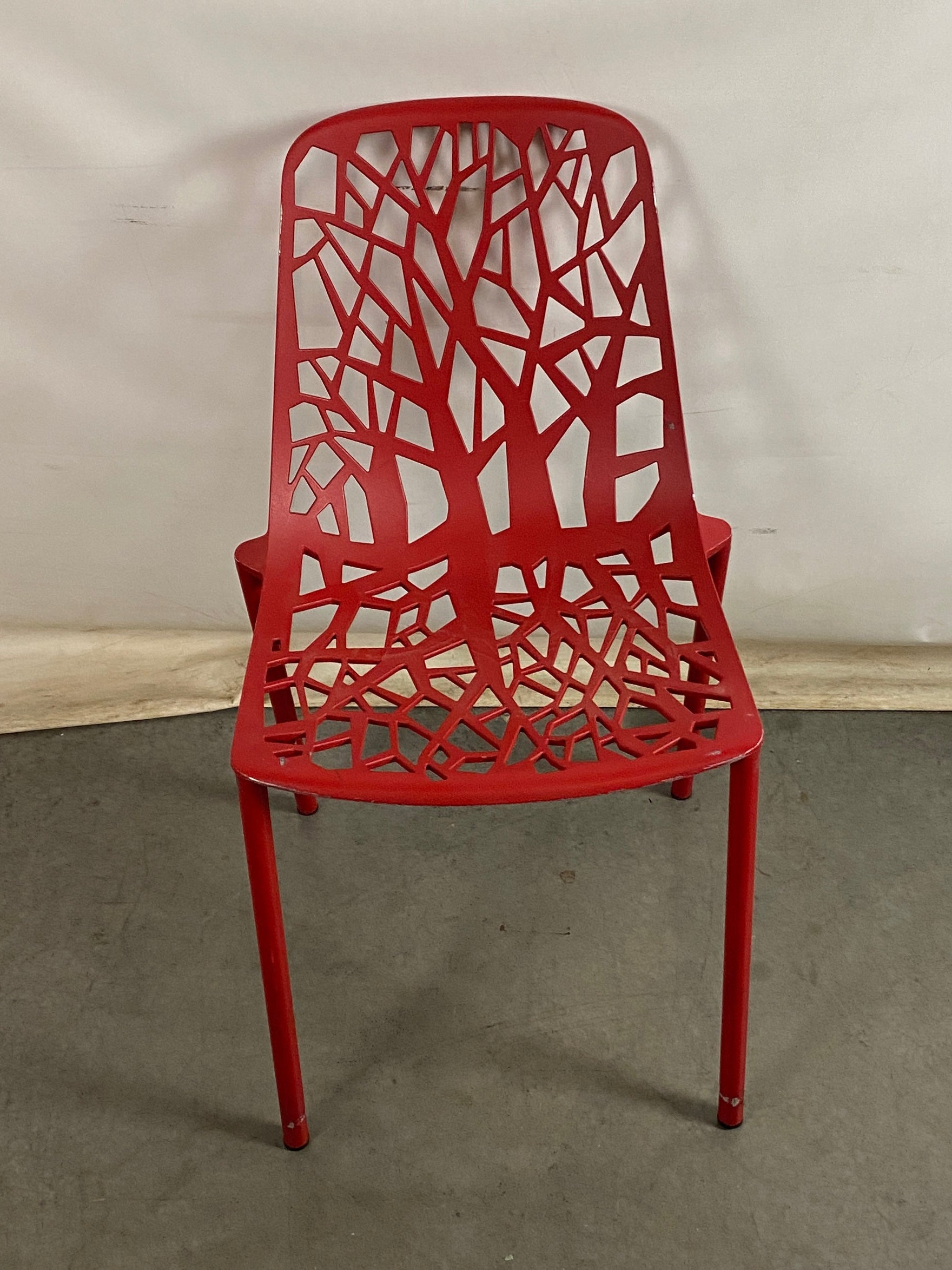 Fast Red Patterned Metal Chair