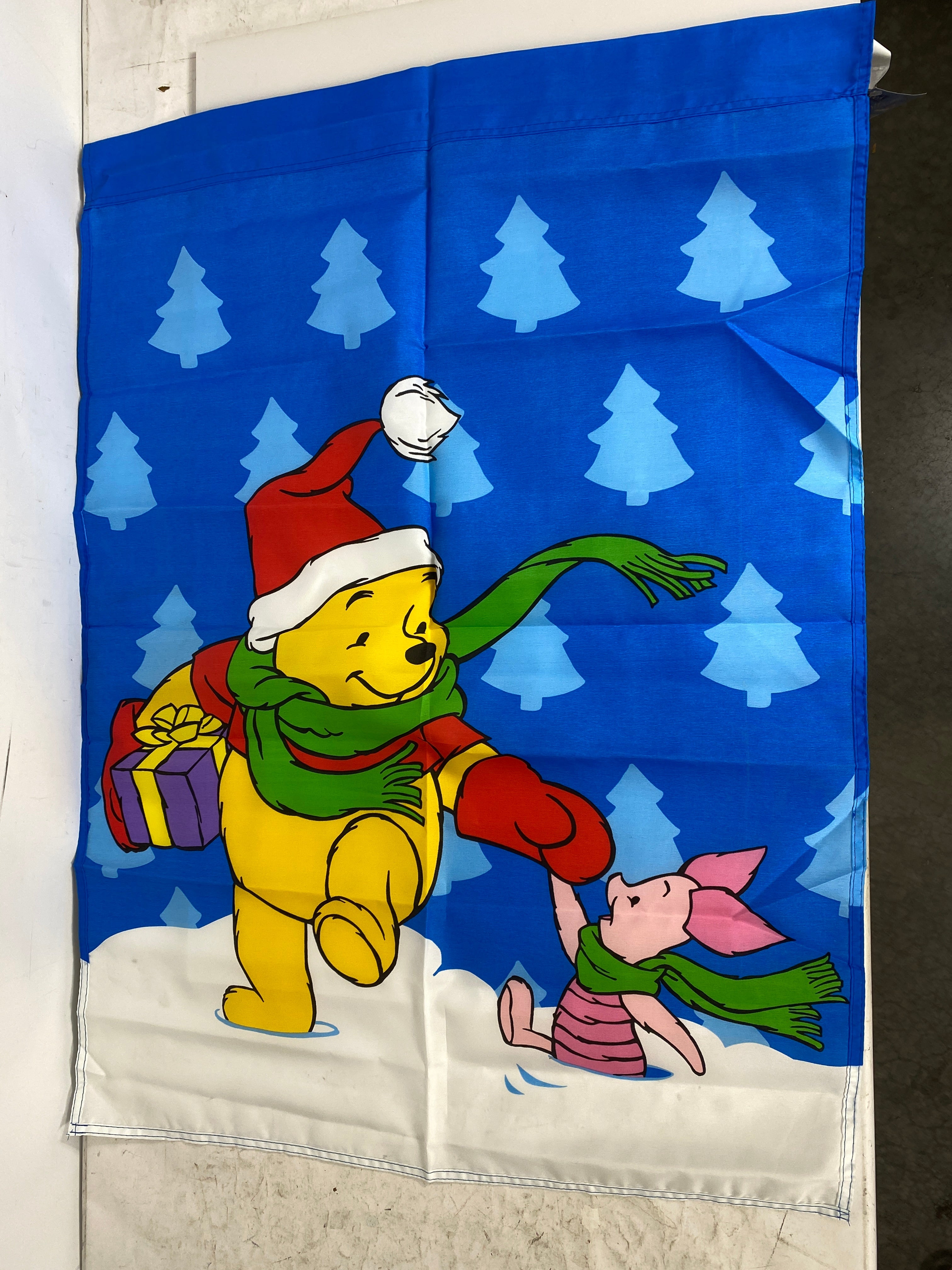 Winne the Pooh and Piglet in the Snow Decorative Flag