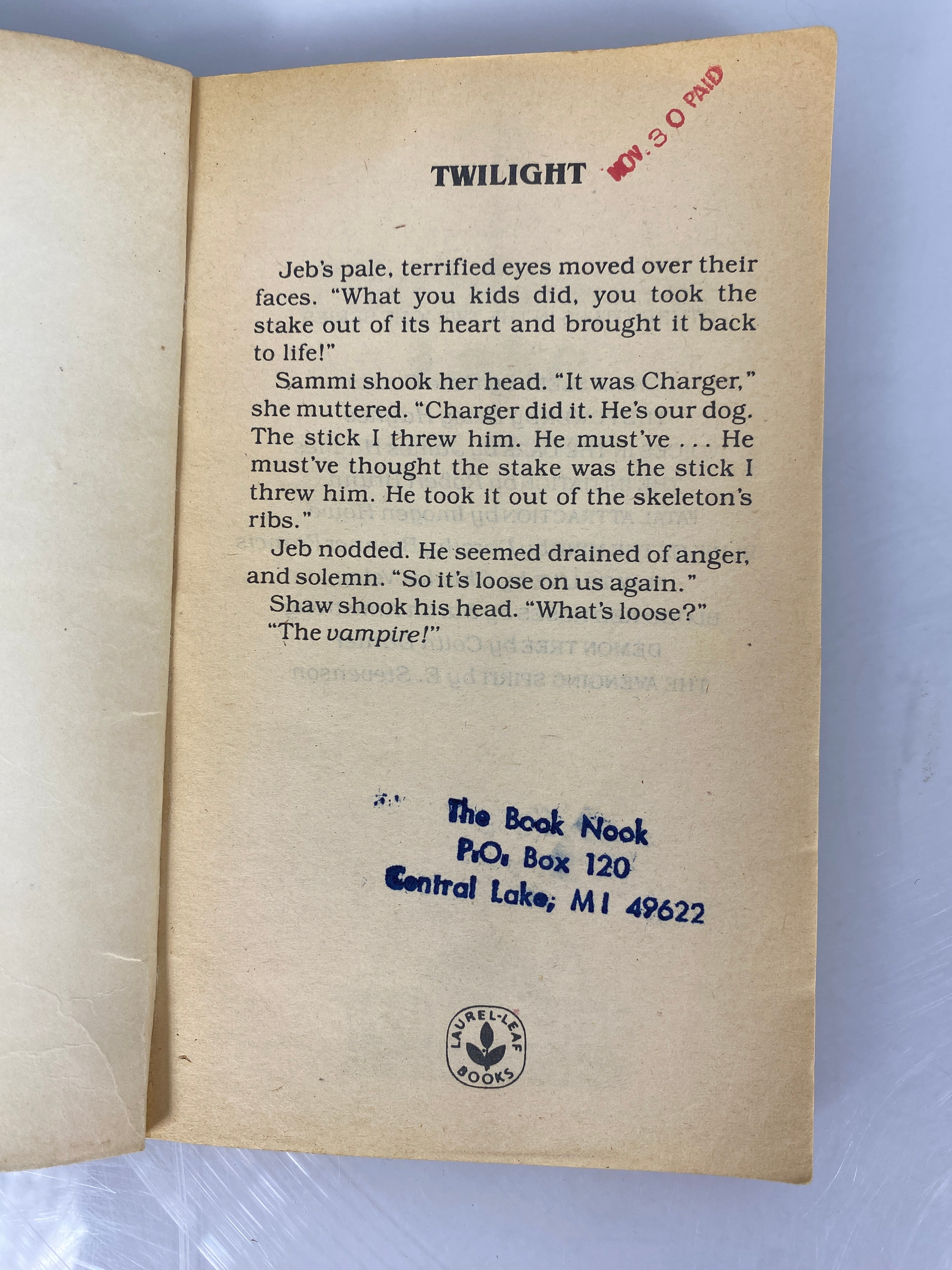 Twilight Series #11 Nightmare Lake Carl Laymon 1983 First Edition SC