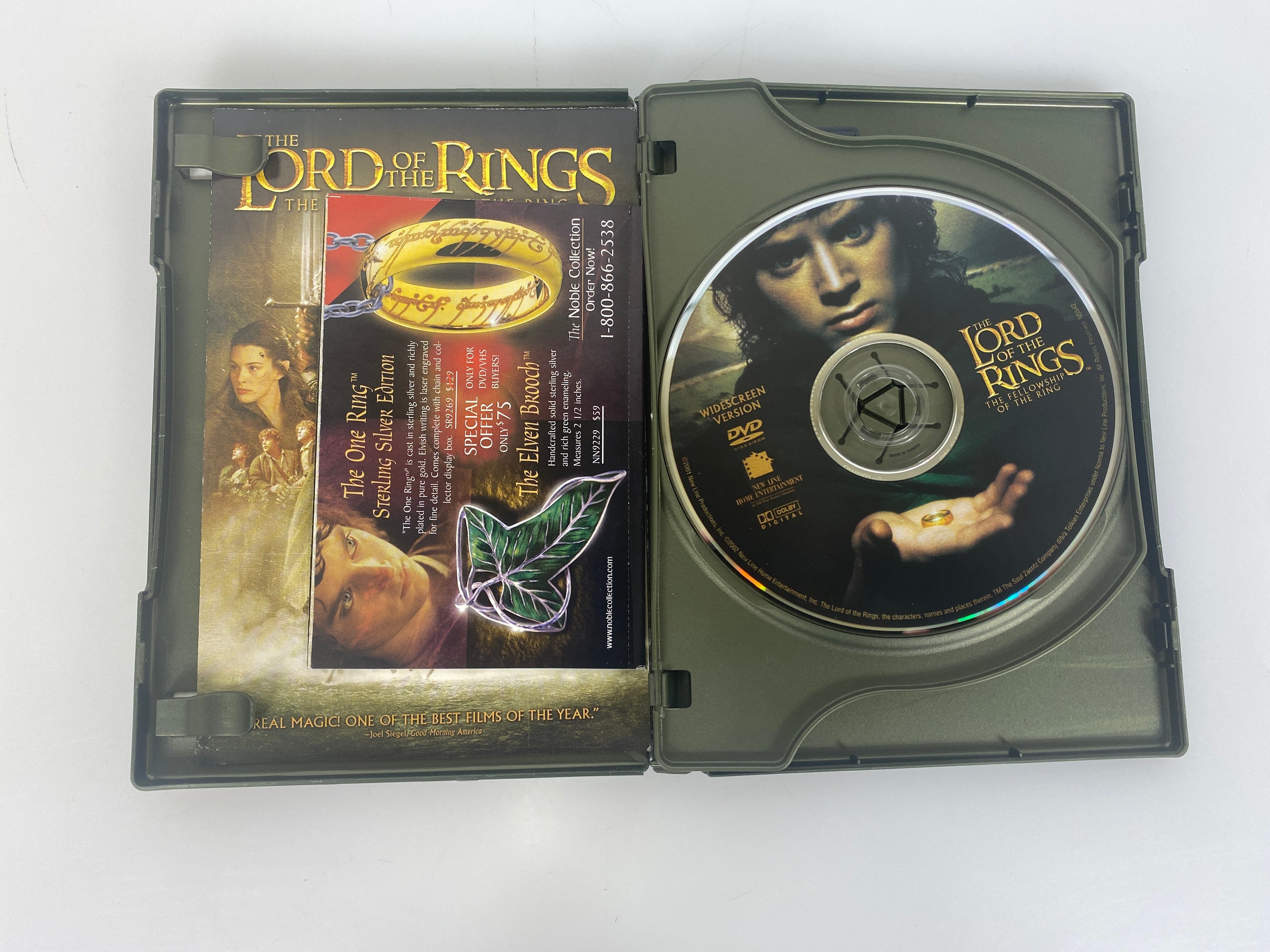 Lord of the Rings Fellowship of the Ring Widescreen DVD 2001