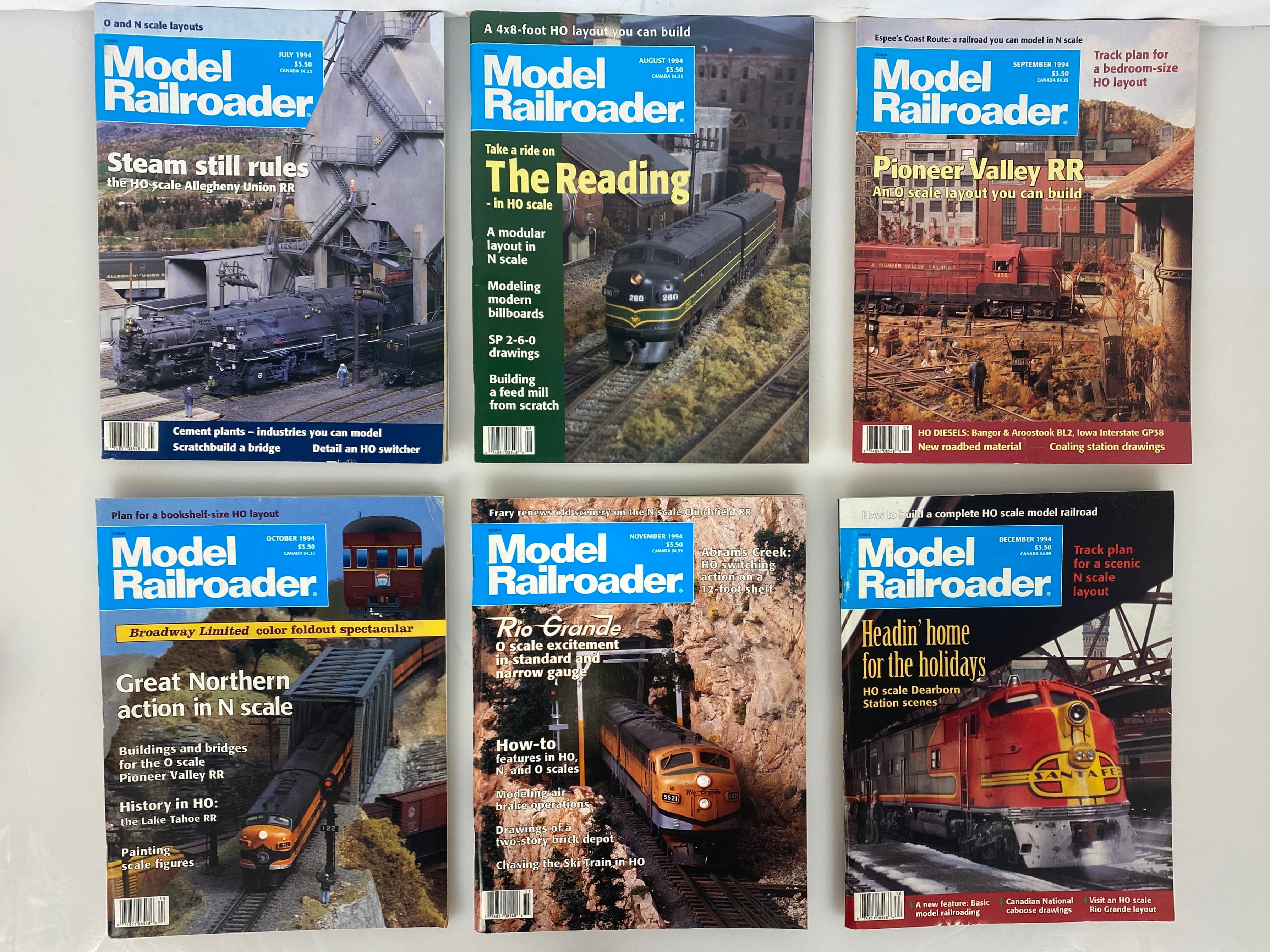 Lot of 12 Model Railroader Magazine (1994 Complete Year)