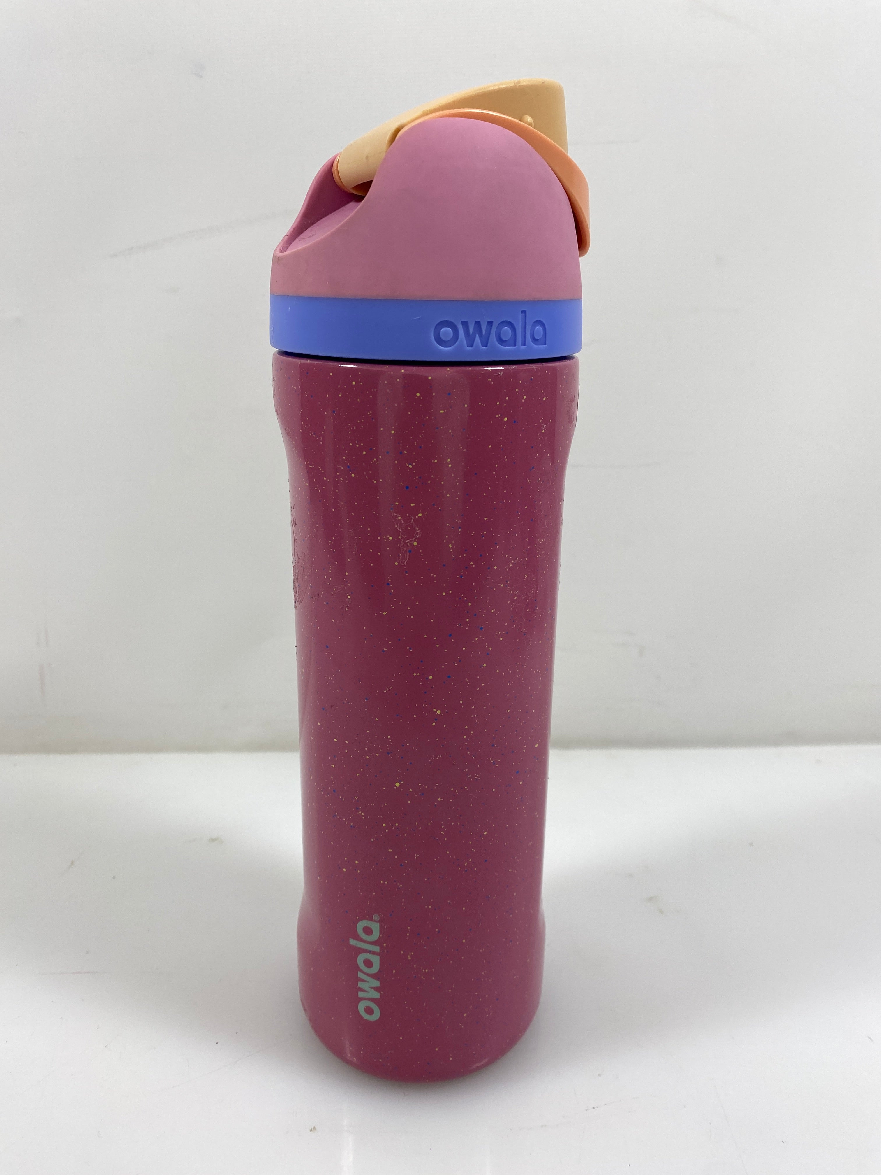 Pink Paint Speckled Owala Water Bottle 24oz