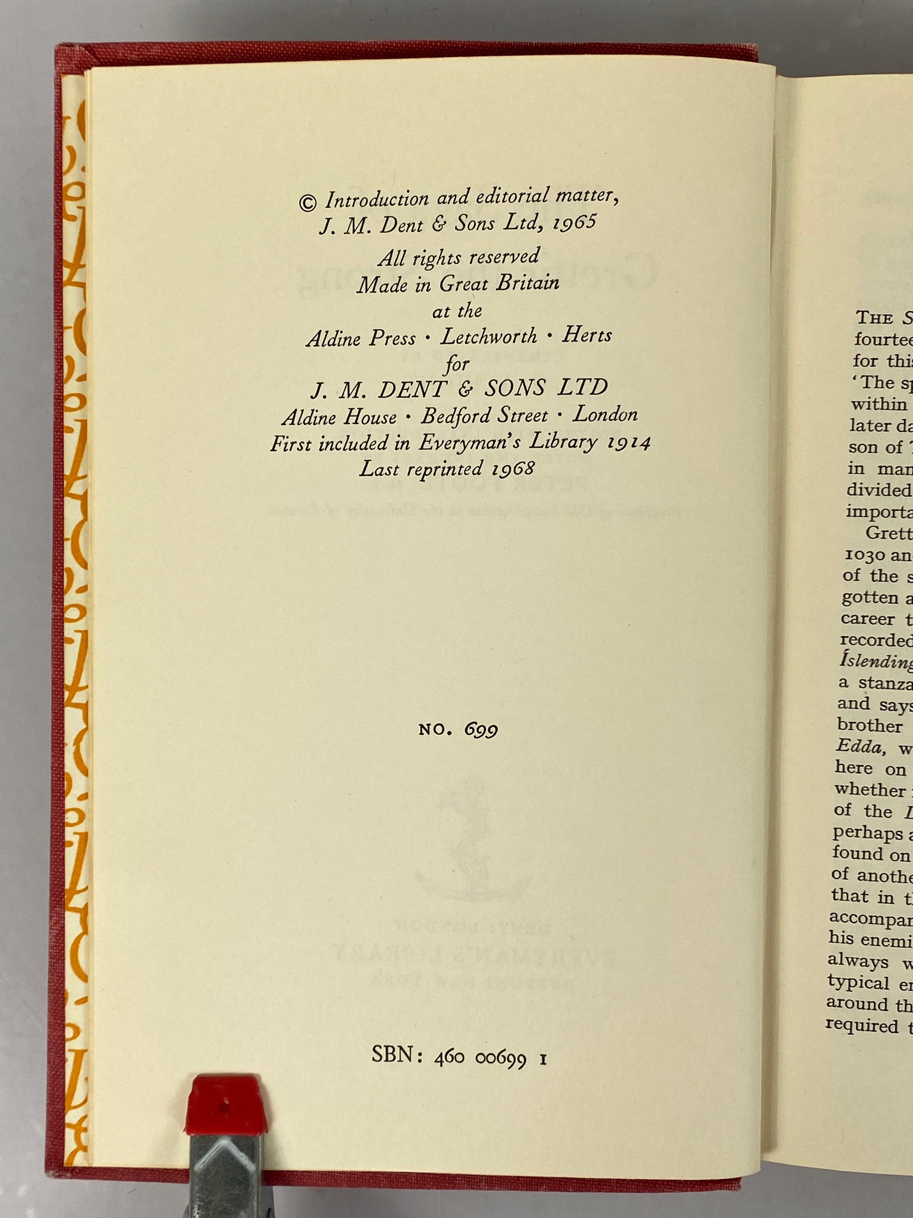 2 Vols: The Saga of Grettir the Strong/The Mabinogion Everyman's Library 1968 HC