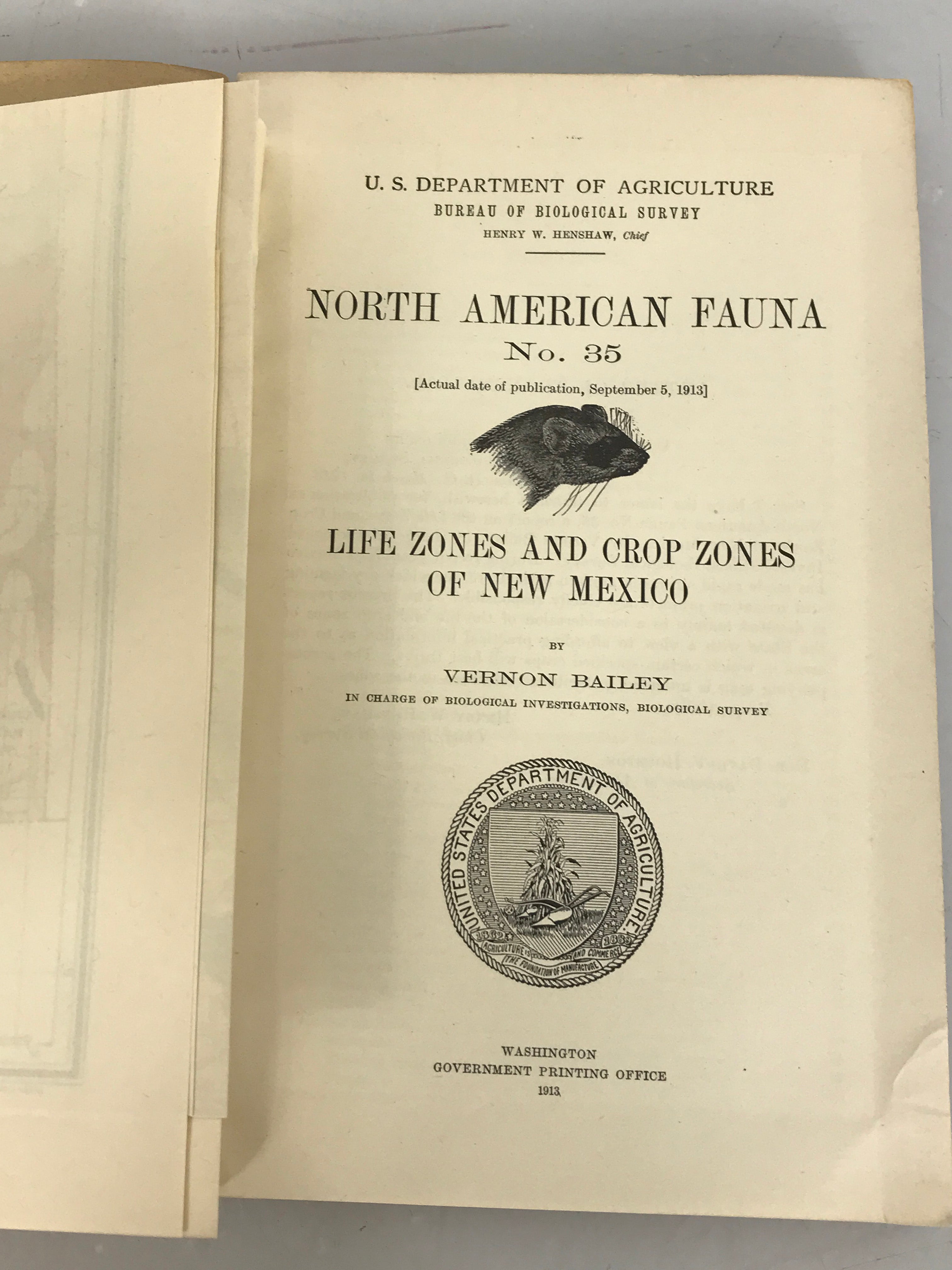 Lot of 2 USDA Biological Survey Books (CO, NM) 1911-1913 SC