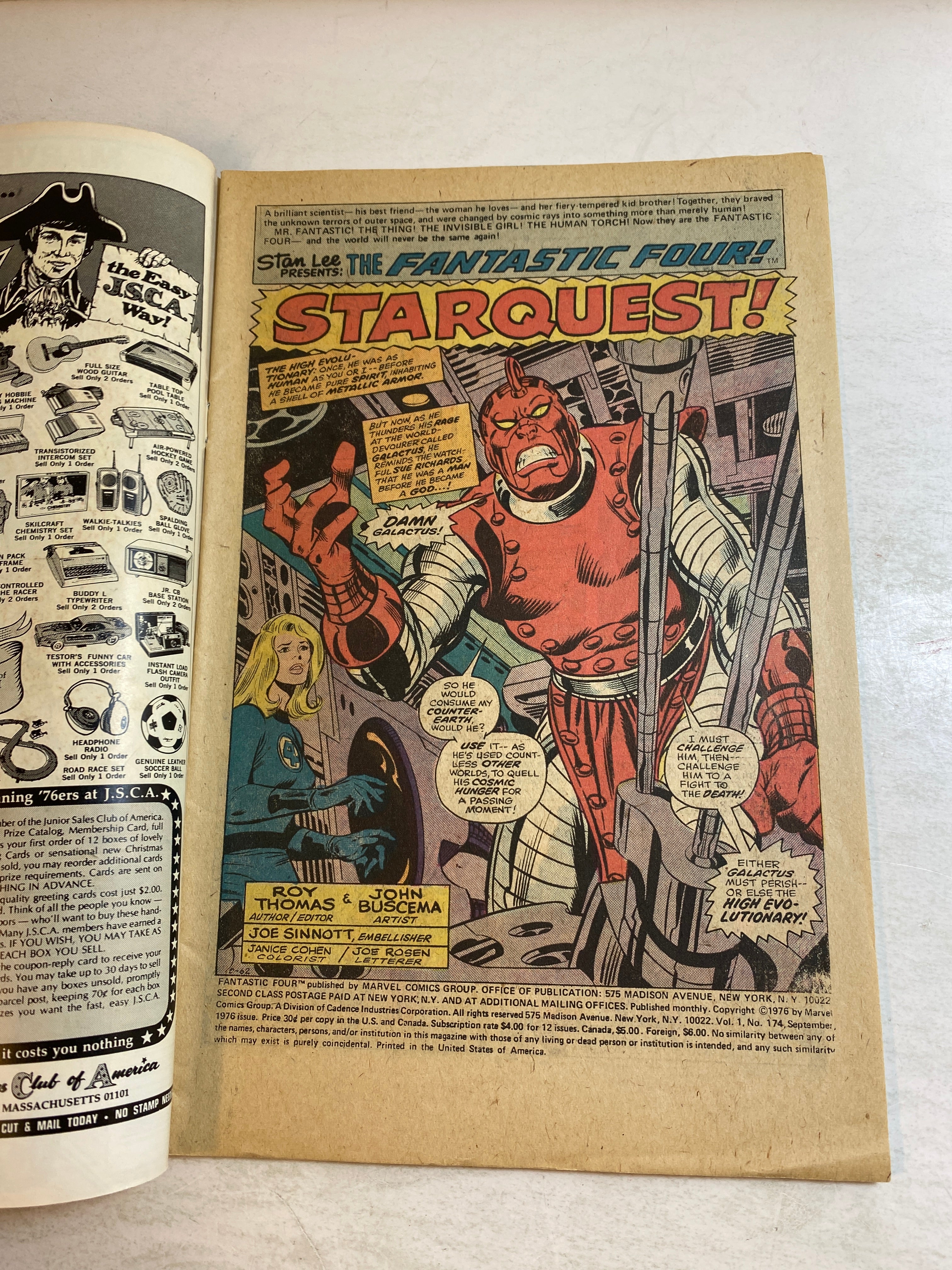 Fantastic Four #174 Marvel Comic 1976