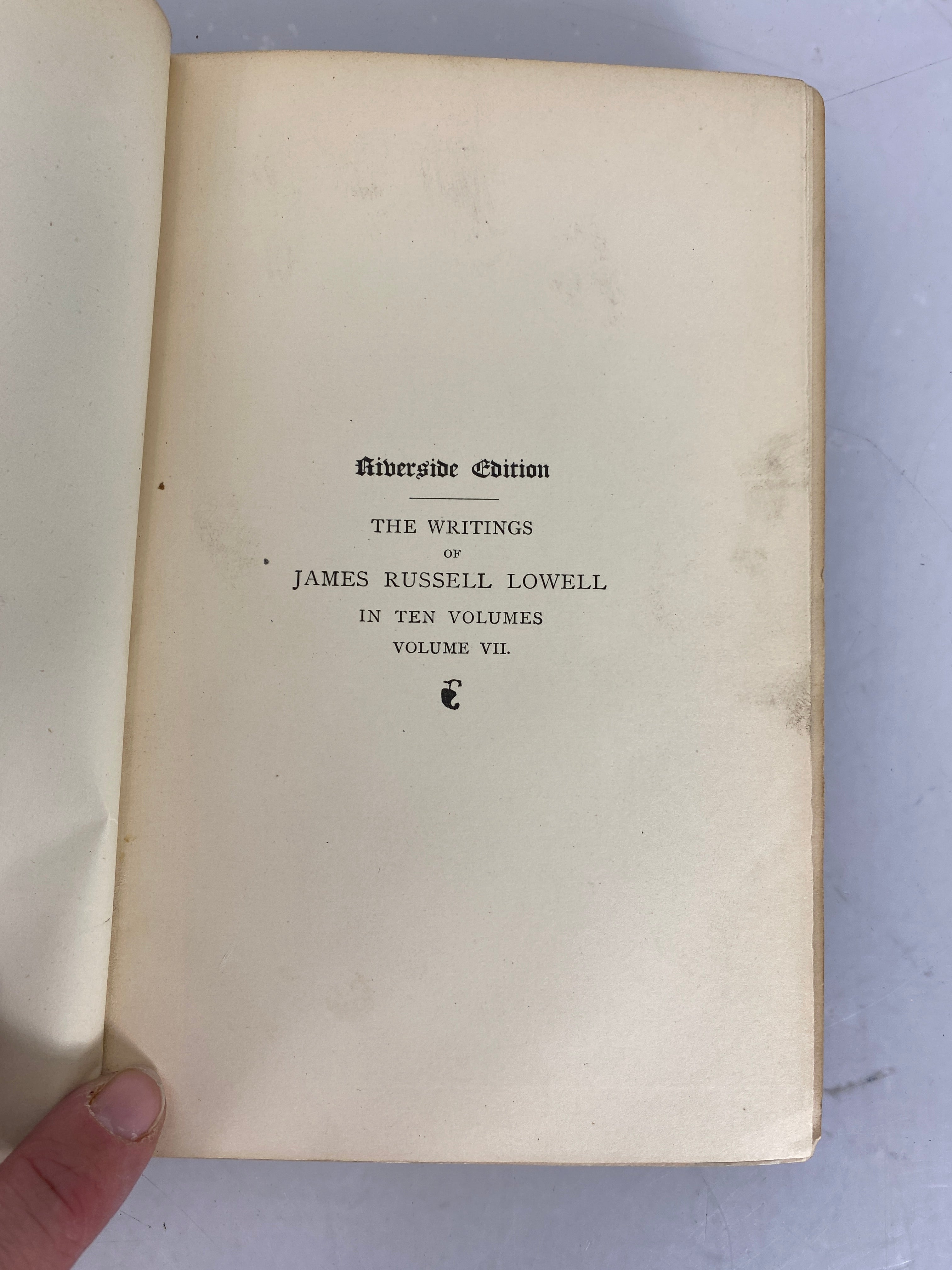 2 Volume Set Poetical Works I and II by James Russell Lowell 1890 HC