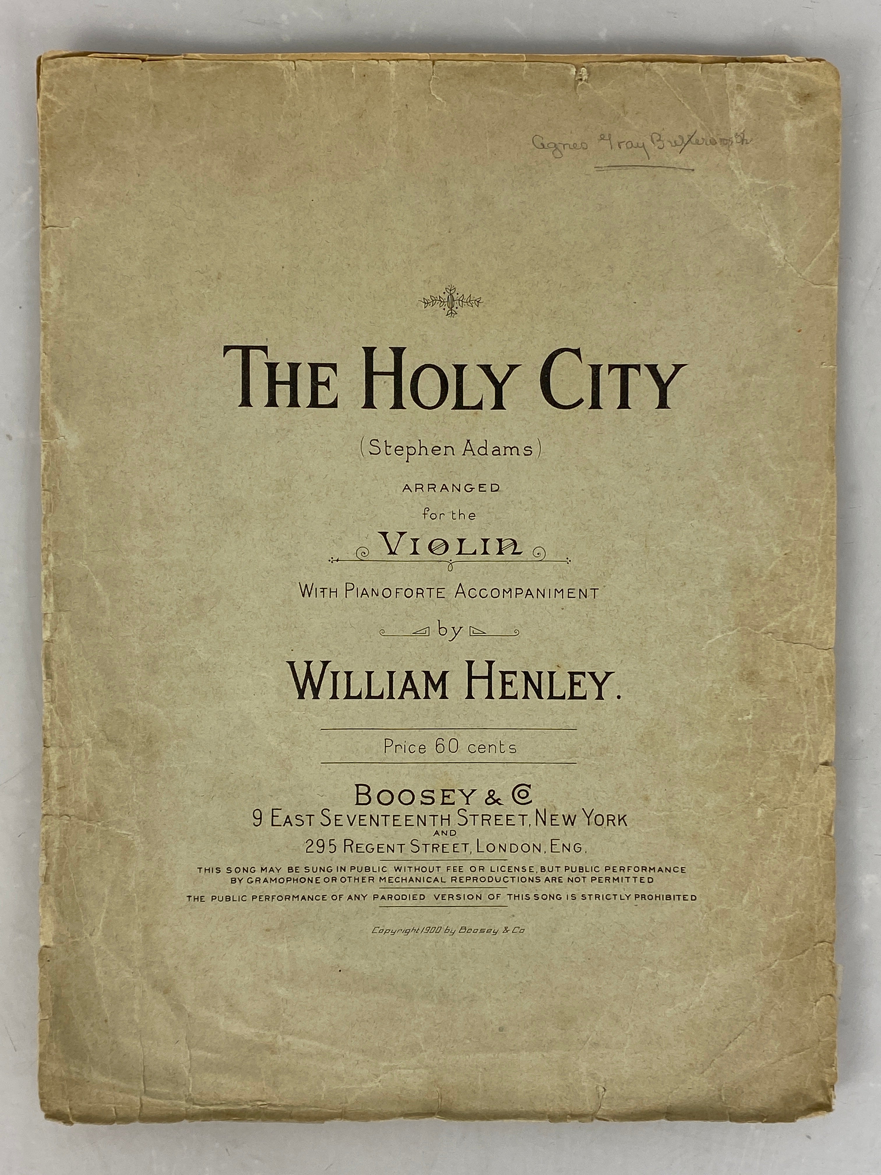 Lot of Antique Violin Music: The Artistic Violinist/The Holy City 1900-1913