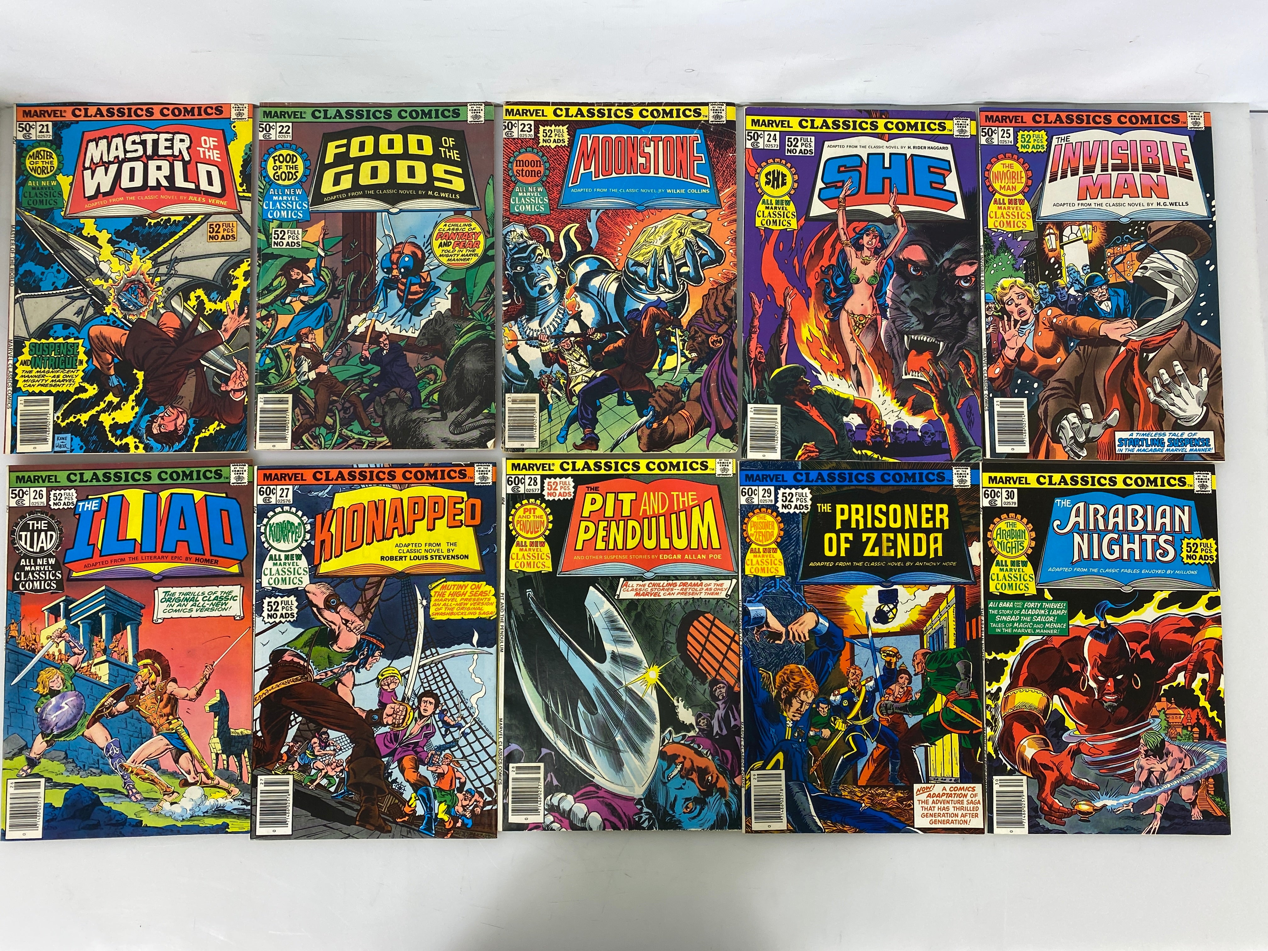Lot of 36 Marvel Classics Comics 1976-1977