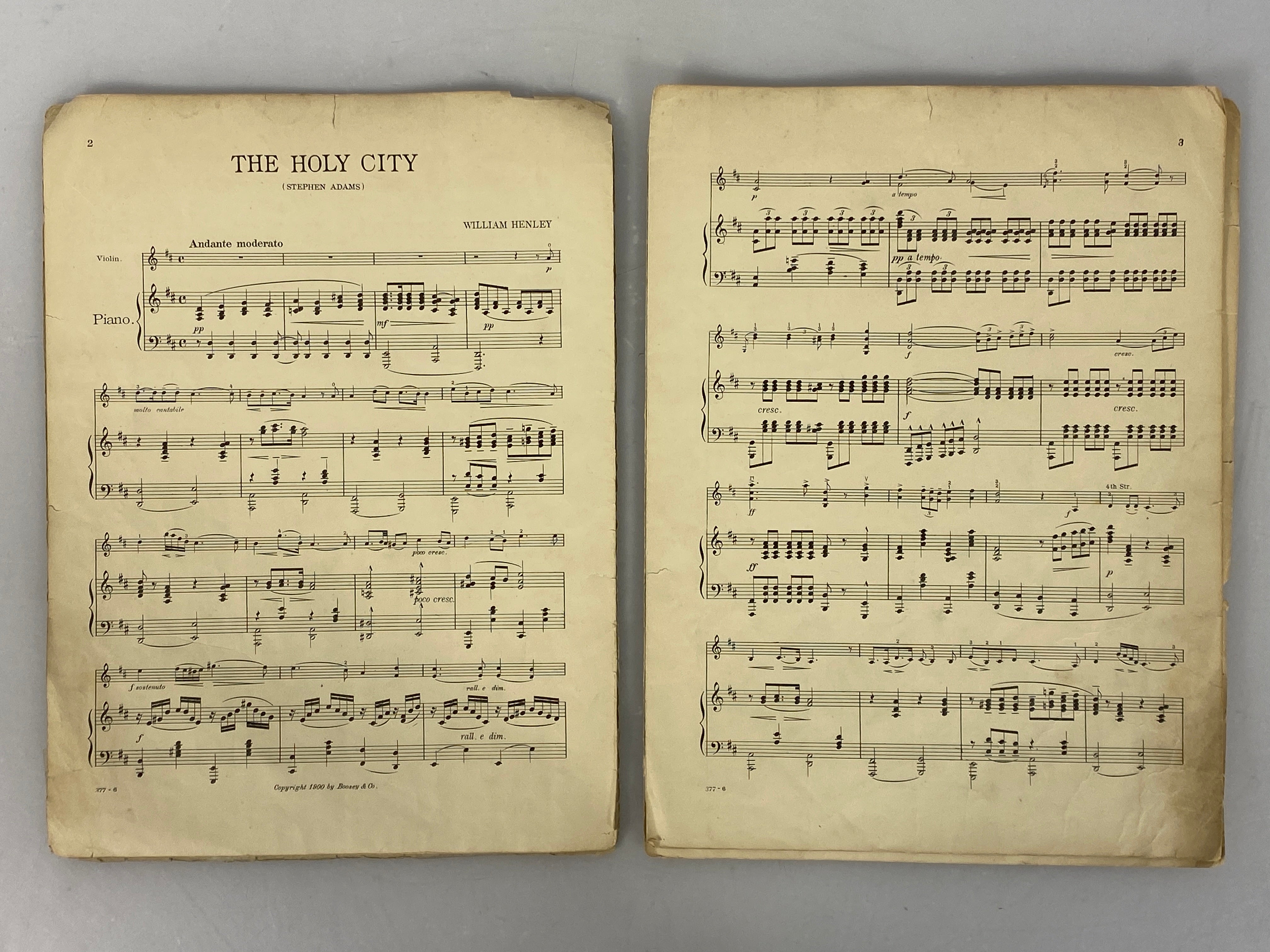 Lot of Antique Violin Music: The Artistic Violinist/The Holy City 1900-1913