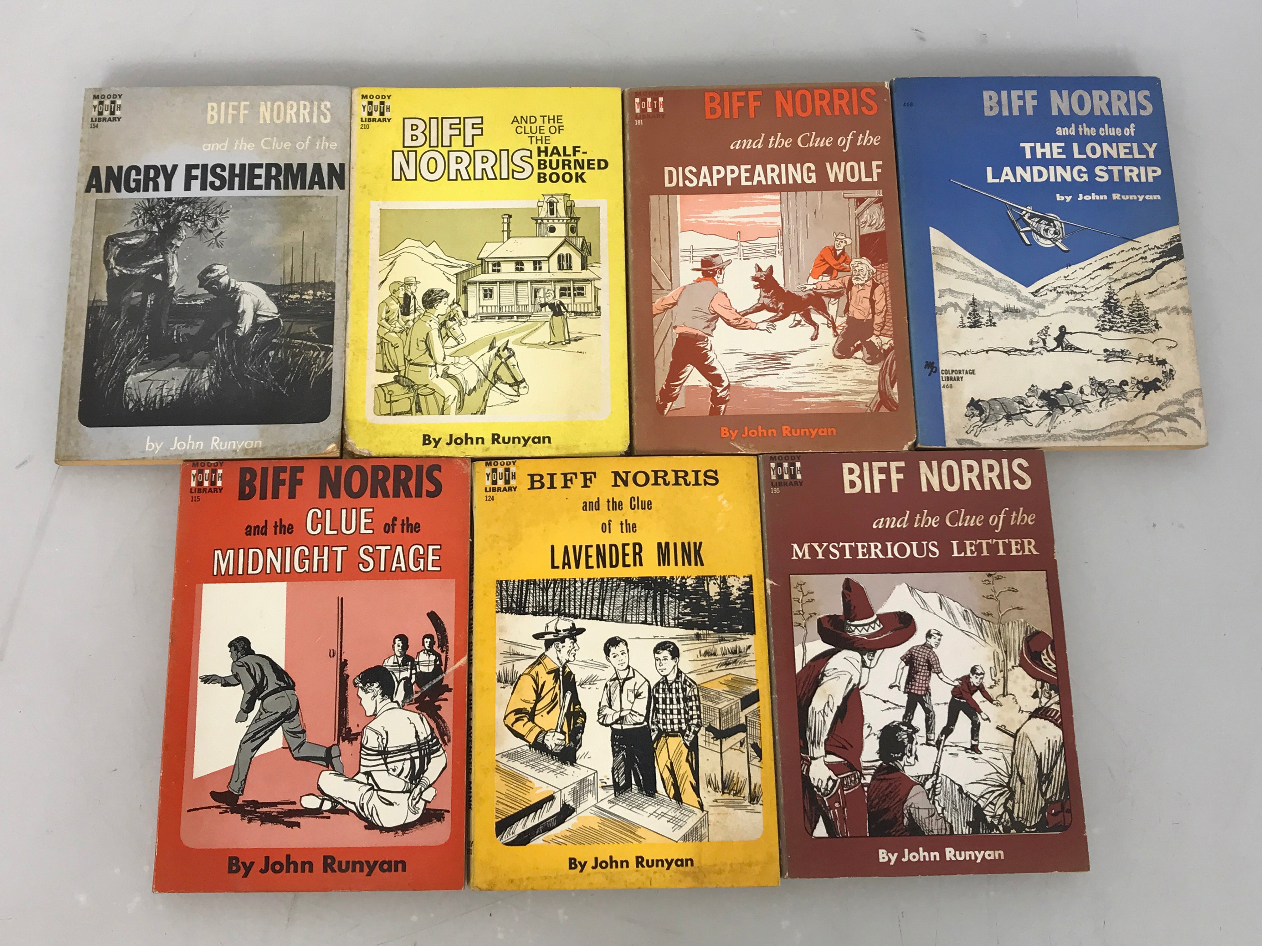 Lot of 7 Biff Norris Books by John Runyan 1962-1969