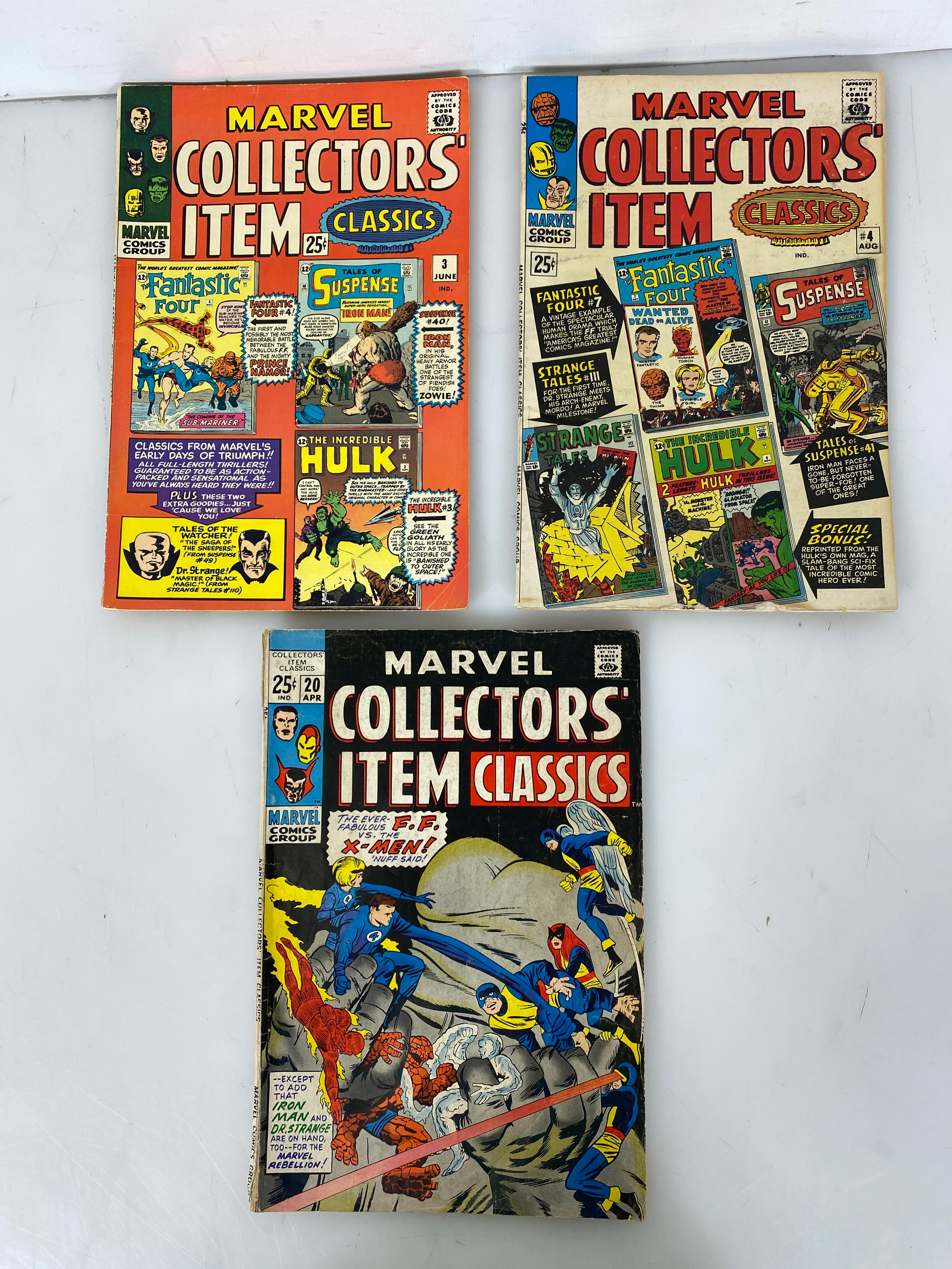 Lot of 3 Marvel Collector's Item Comics 1966-1969